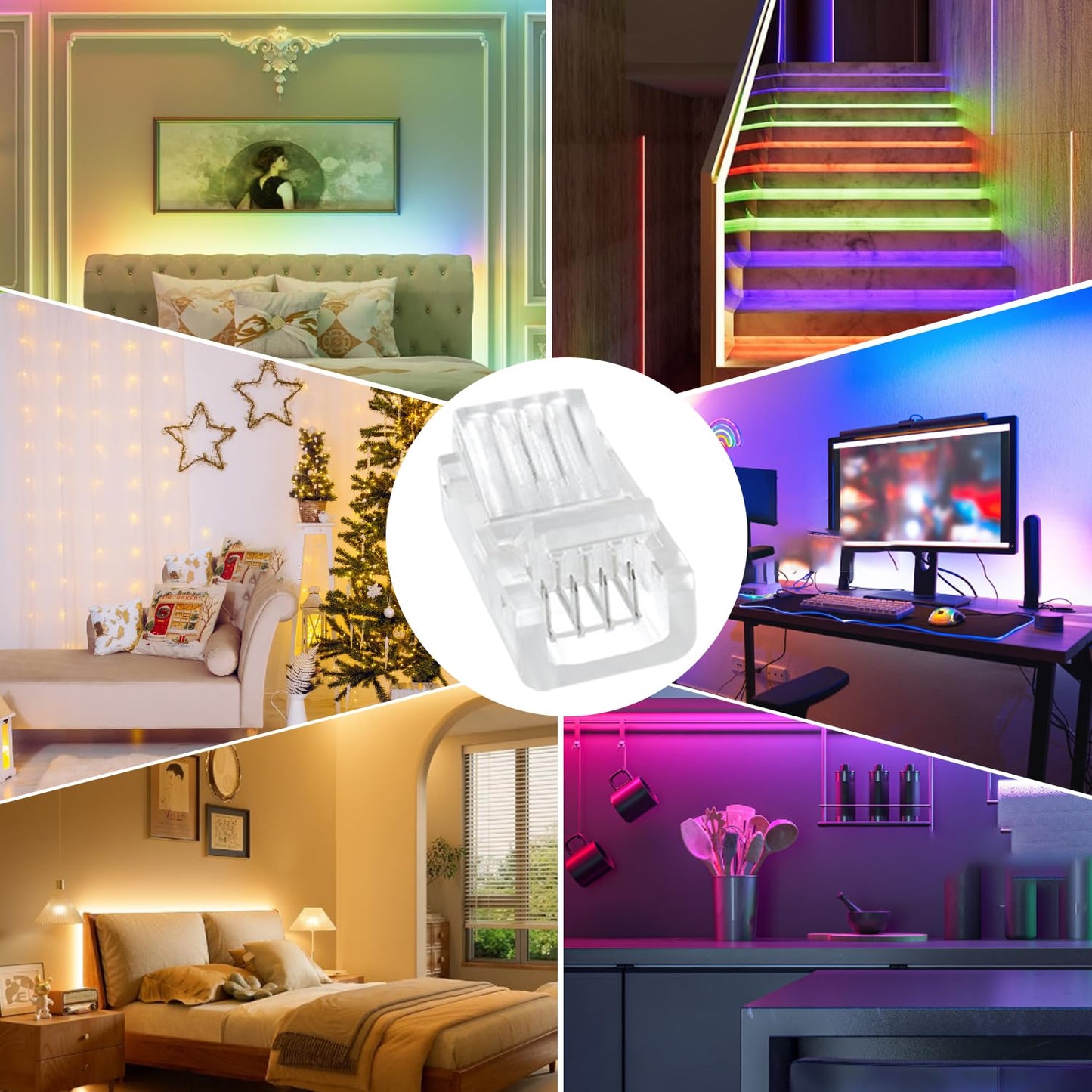 EPLZON 4 Pin 8 mm LED Strip Connector - RGB Lights Adapter (20pcs)