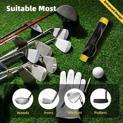 Enaud Golf Grip Trainer - Grip Trainer for Golf Swing Technique Used to Strengthen The Correct Grip Skills,Improve Swing Skills and Precision (Yellow)