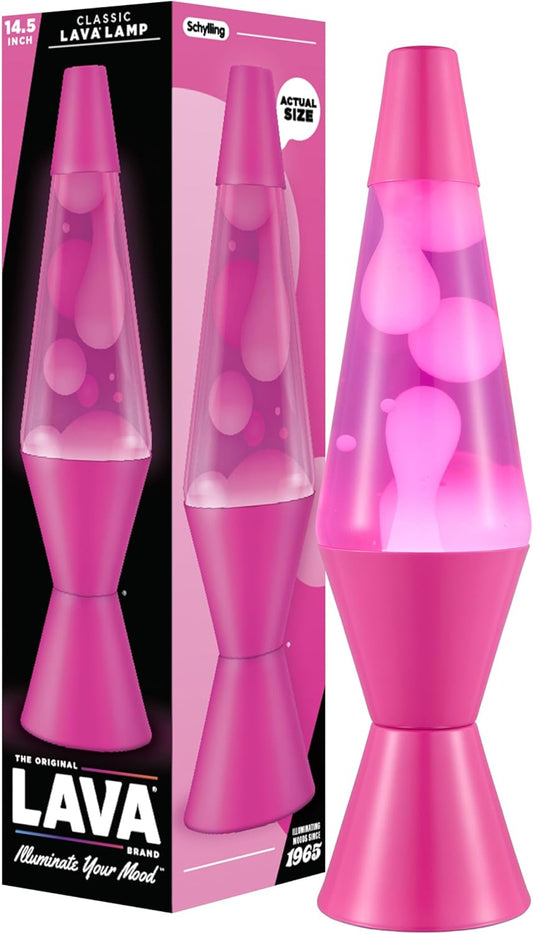 14.5" Wild Pink Lava Lamp - Classic Liquid Motion with White Wax & Pink Liquid - Item #2361