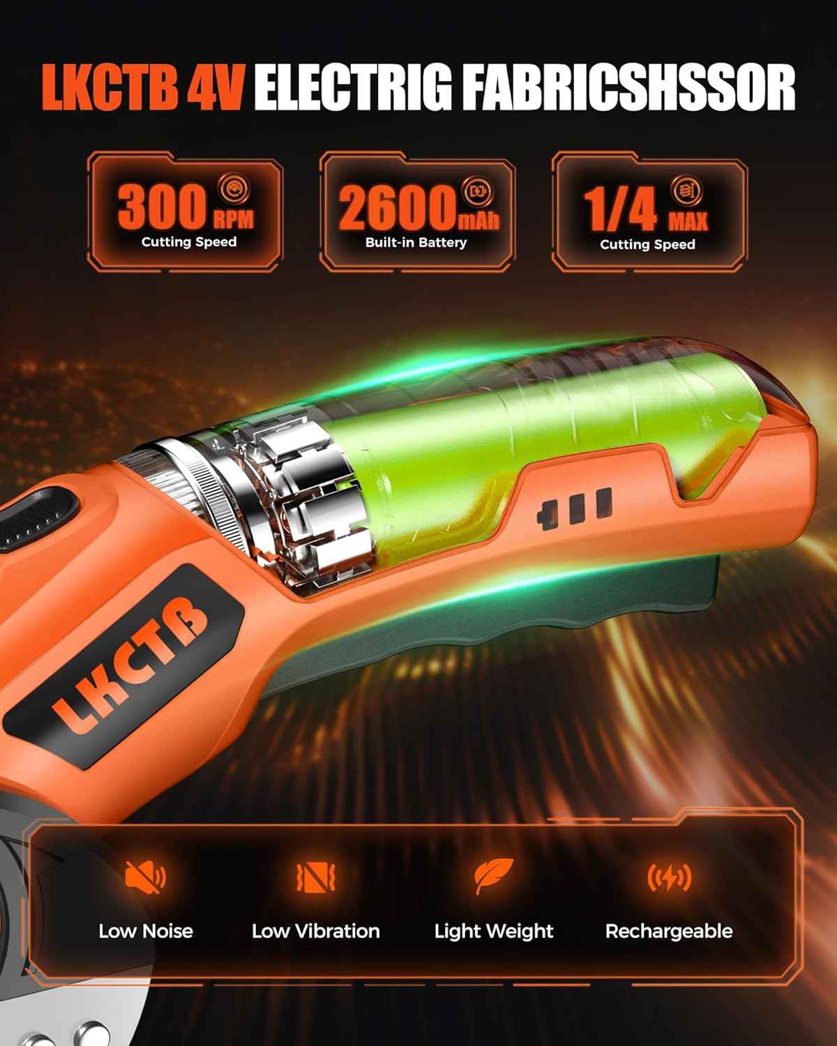Rechargeable Electric Cardboard Cutter Scissors with LED Light & Tungsten Steel Blade