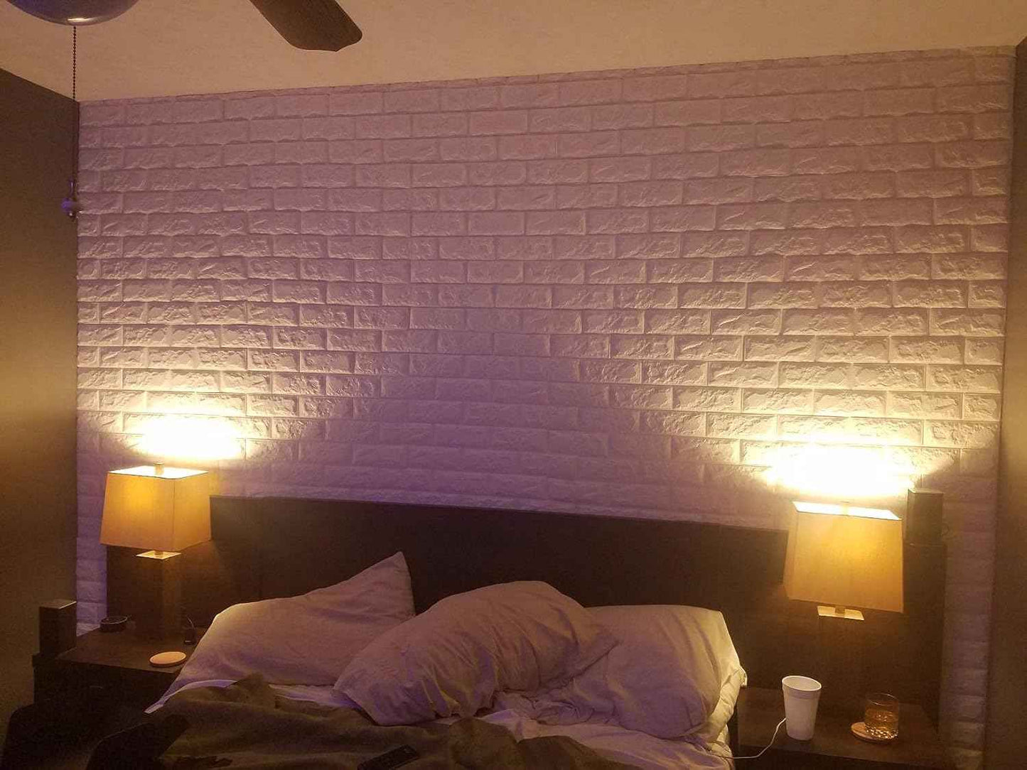 Faux Brick 3D Wall Panels - 10-Pack Peel and Stick Waterproof Foam Wallpaper in Red Brown for Bedroom, Bathroom, Kitchen