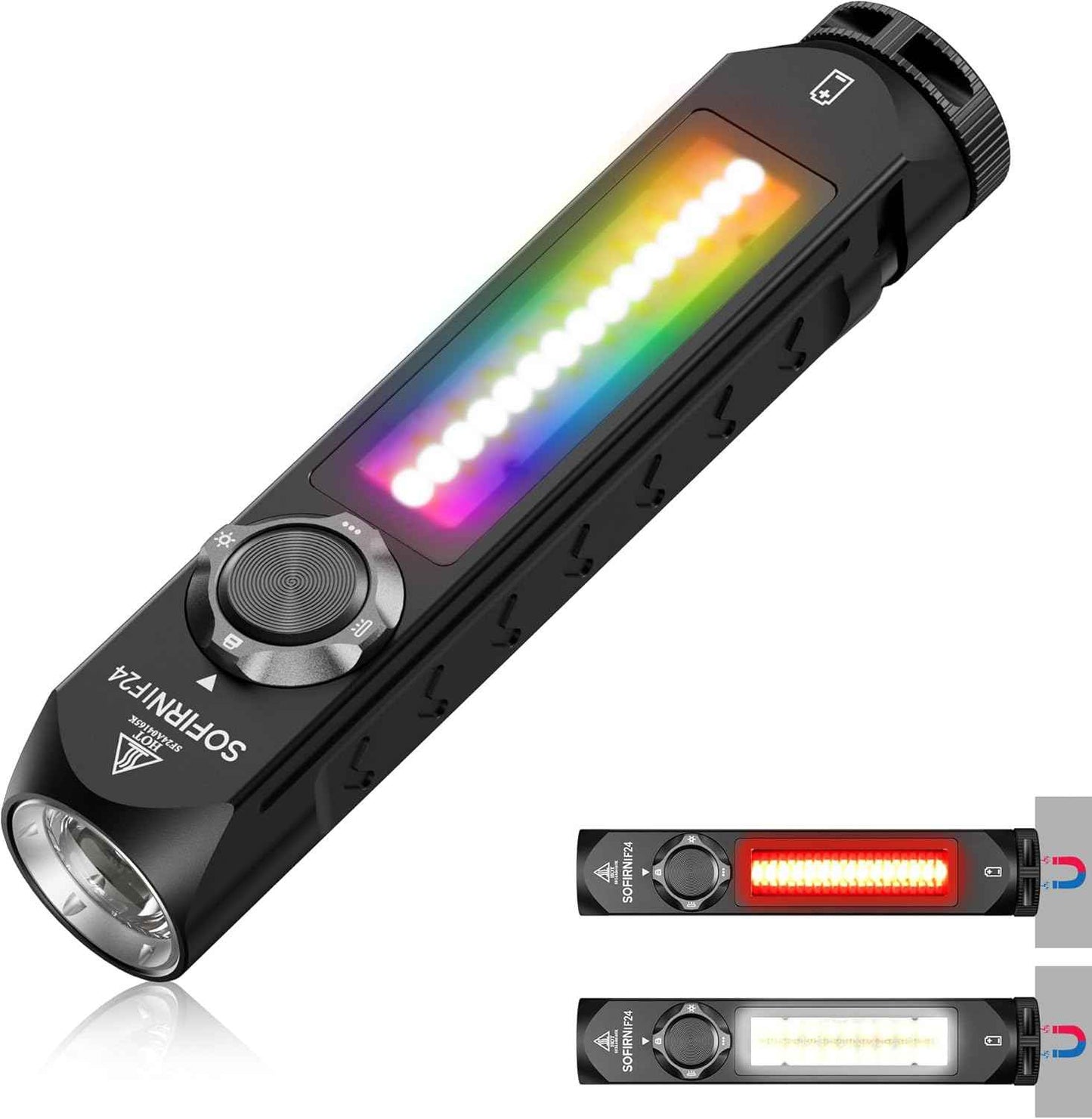 1800LM Rechargeable LED Flashlight - Sofirn IF24 Pro, Waterproof & Magnetic for Camping & Emergencies