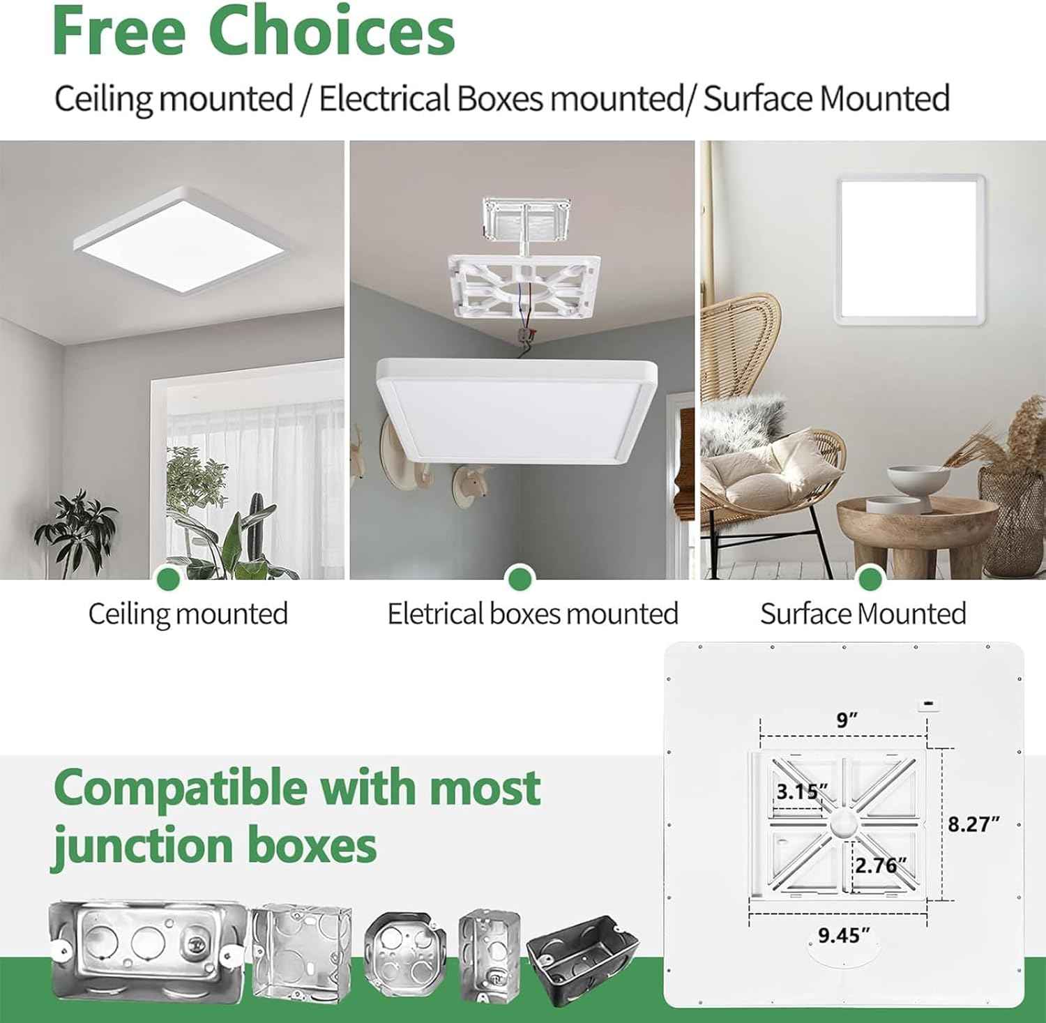 50W 20-Inch LED Flush Mount Ceiling Light - 5000LM, CCT Selectable, Low Profile for Hallway, Kitchen, Bedroom
