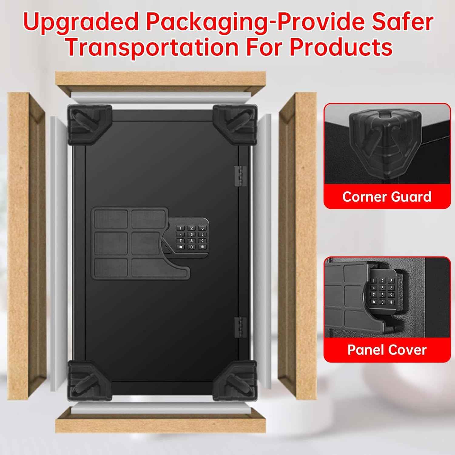 Small Home Safe 1.2 Cubic Feet - Anti-Theft Steel Security Box with Combination Lock & Alarm