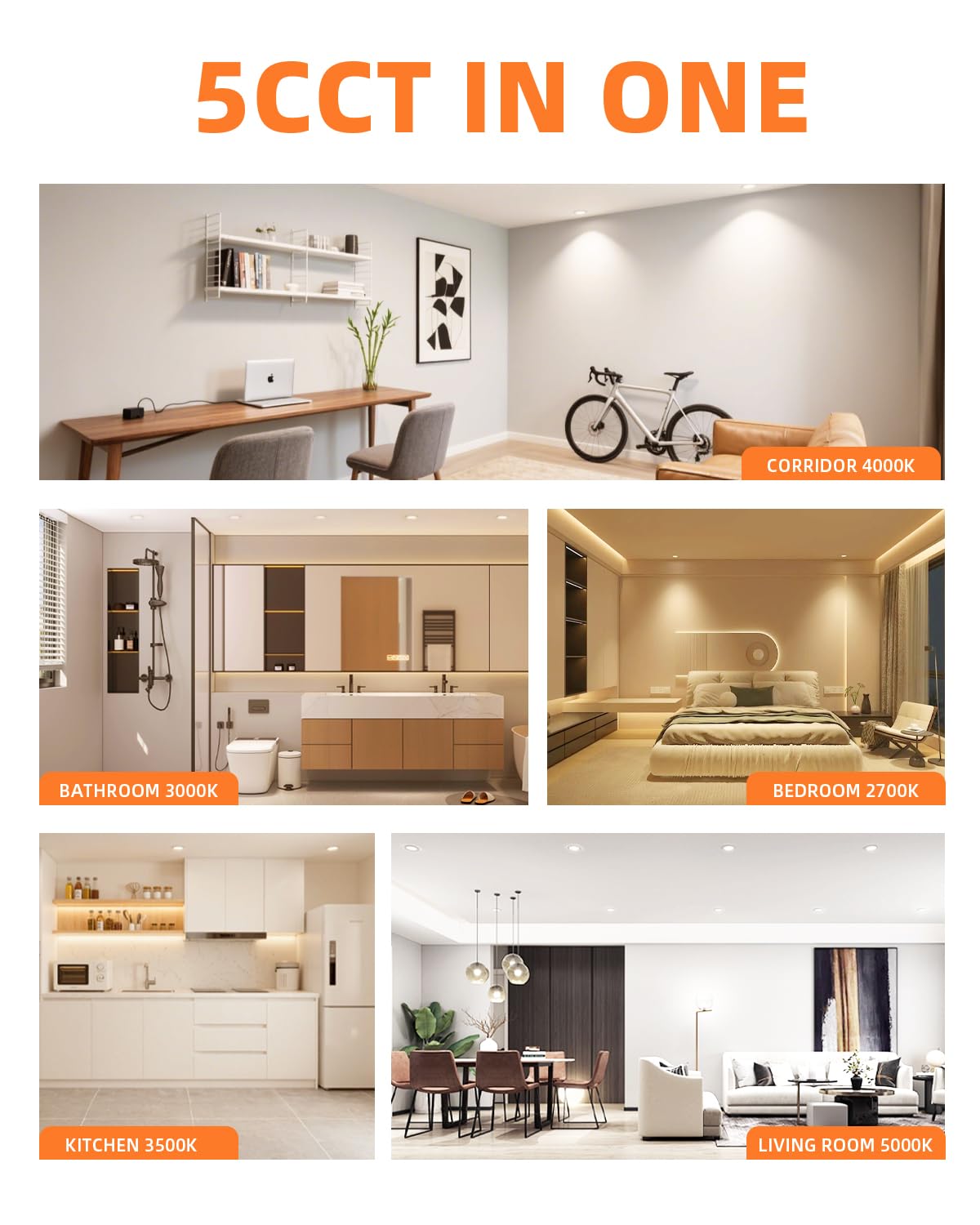 ZYC Recessed Lighting 6 Inch - 12W Ultra-Thin LED Ceiling Lights,2700-5000K Selectable,5CCT Dimmable Canless Wafer Downlight,1100LM Hight Brightness,Dimmable Can Light,Pack of 12 White.