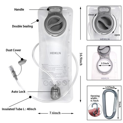 Hydration Bladder 3 Liter,Water Bladder for Hiking Backpack,Leak Proof Water Bladder Bag, BPA Free Military Water Storage Bladder, Hydration Pack for Bicycling Hiking Camping Hunting Running