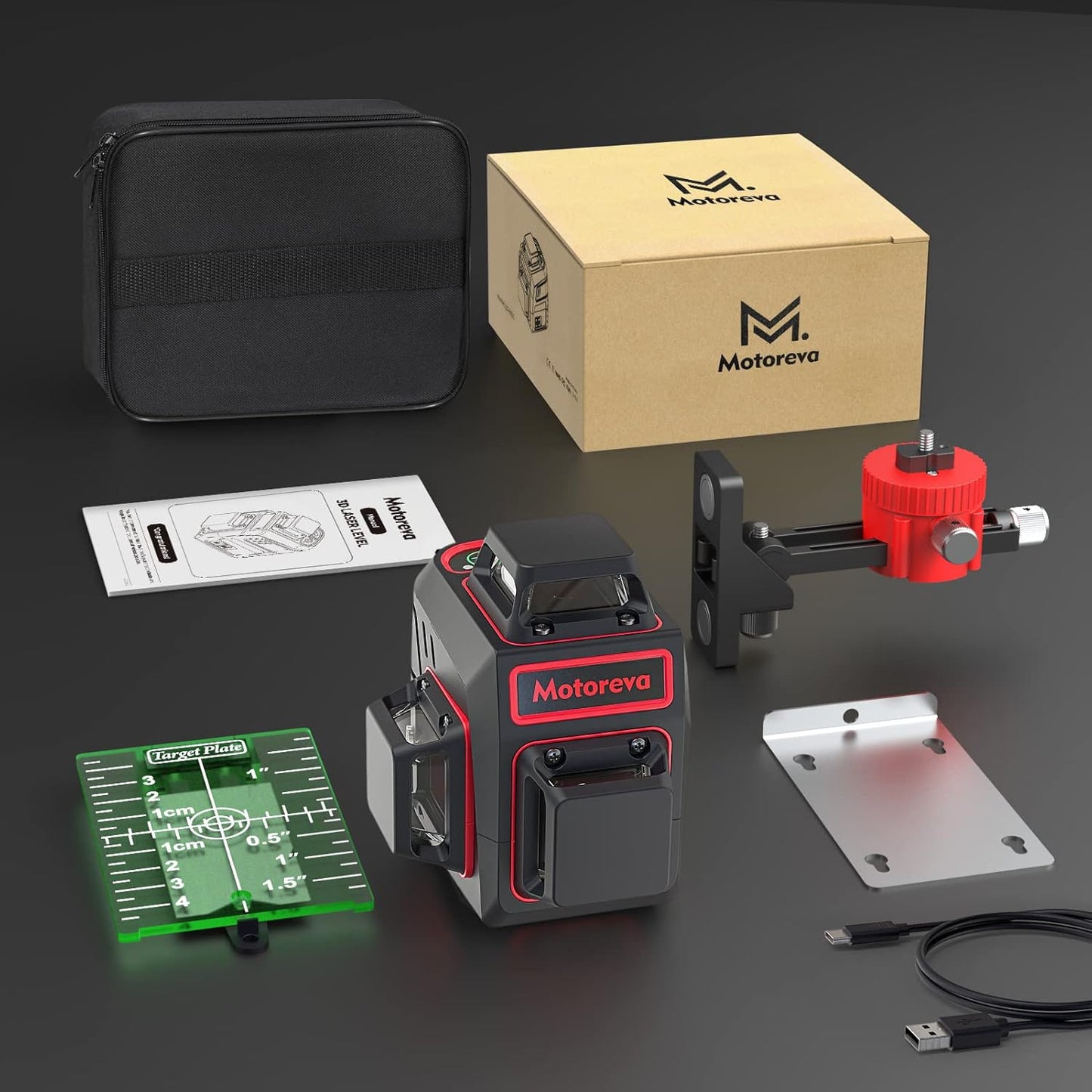 100ft Green Cross Line Laser Level with Tripod - Self-Leveling, 4 Brightness Modes, IP54 Waterproof & Carrying Bag