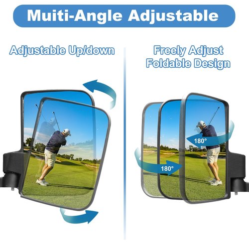 Golf Cart Mirror Universal with Turn Signal Light Golf Cart Side Mirrors Rear view Mirrors for Club Car EZGO Yamaha