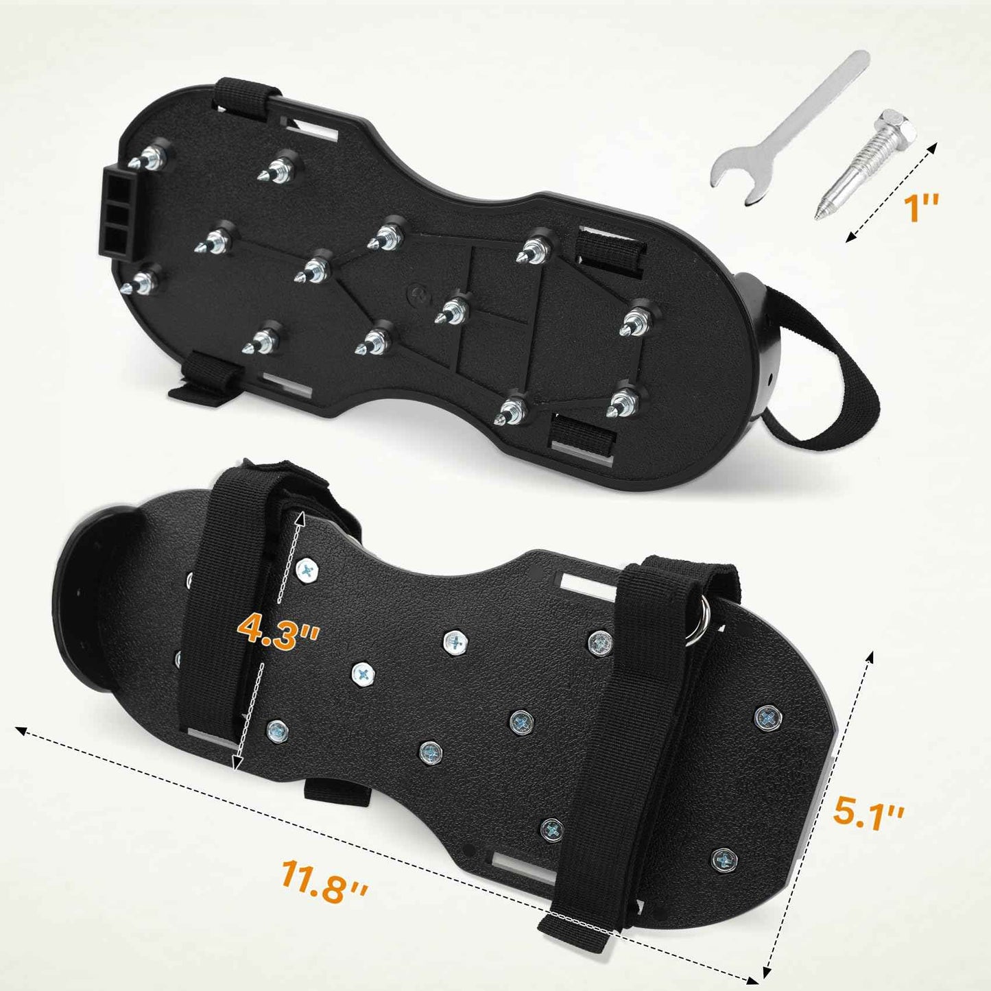 US:E (Sturdy Version) Spike Shoes for Epoxy Flooring Coating (99% Pre-installed) 13 1-Inch Spikes & 2 VeIcro Strap (Non-Slip, Supports Up to 200 Pounds) Fits Men's and Women's Shoes in US Size 6 to 12