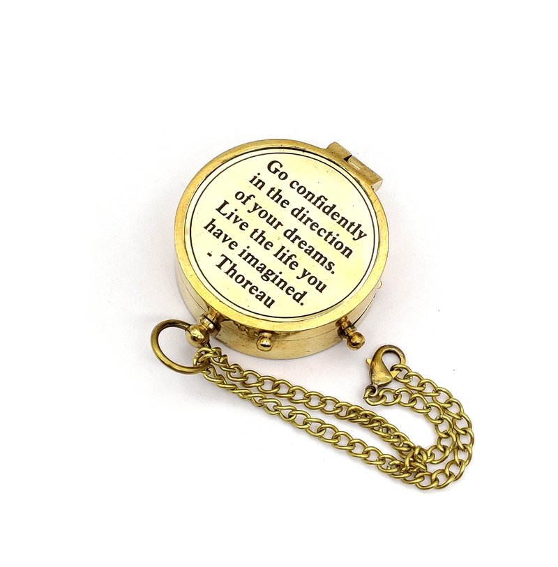 5MoonSun5's Brass Compass to My Soulmate Thank You for Being a Great Life Partner Engraved Valentine Anniversary Birthday Gift with Leather Case