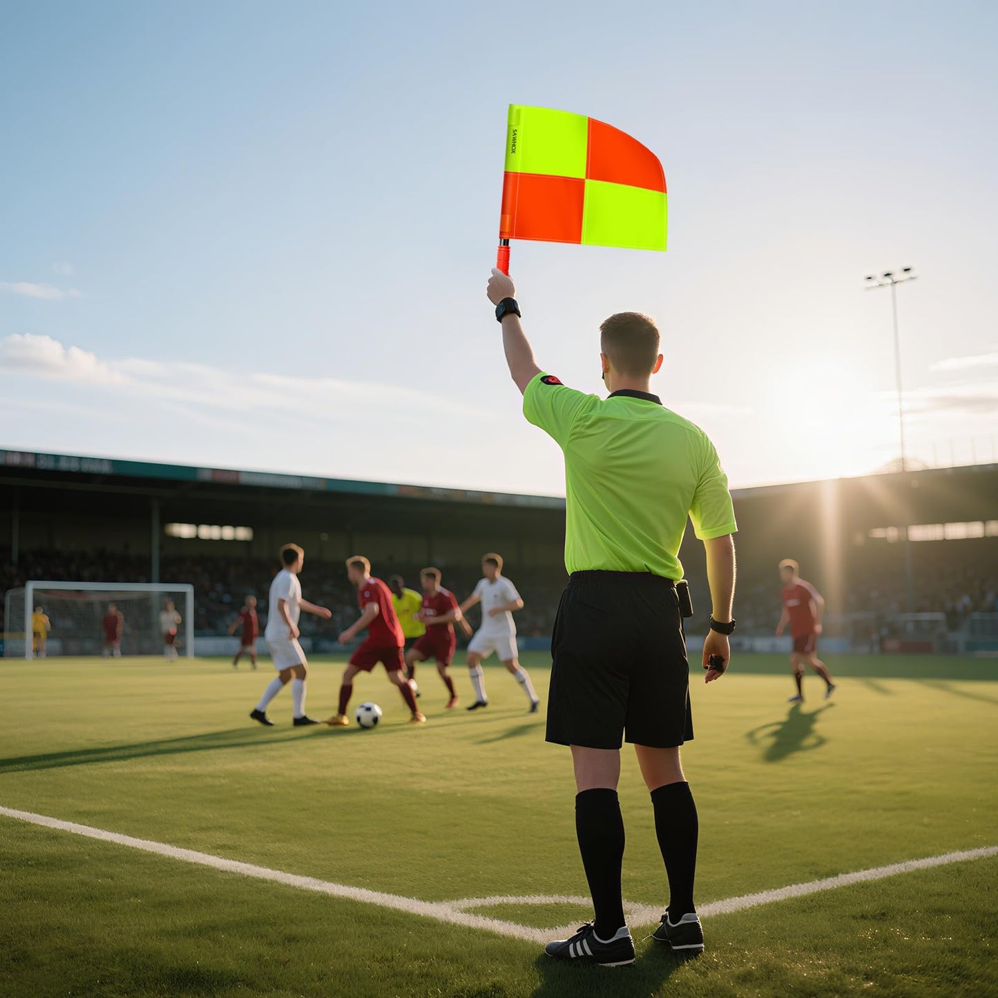 SAWHOX Soccer Referee Flags, 2PCS Referee Kit Detachable Referee Flags