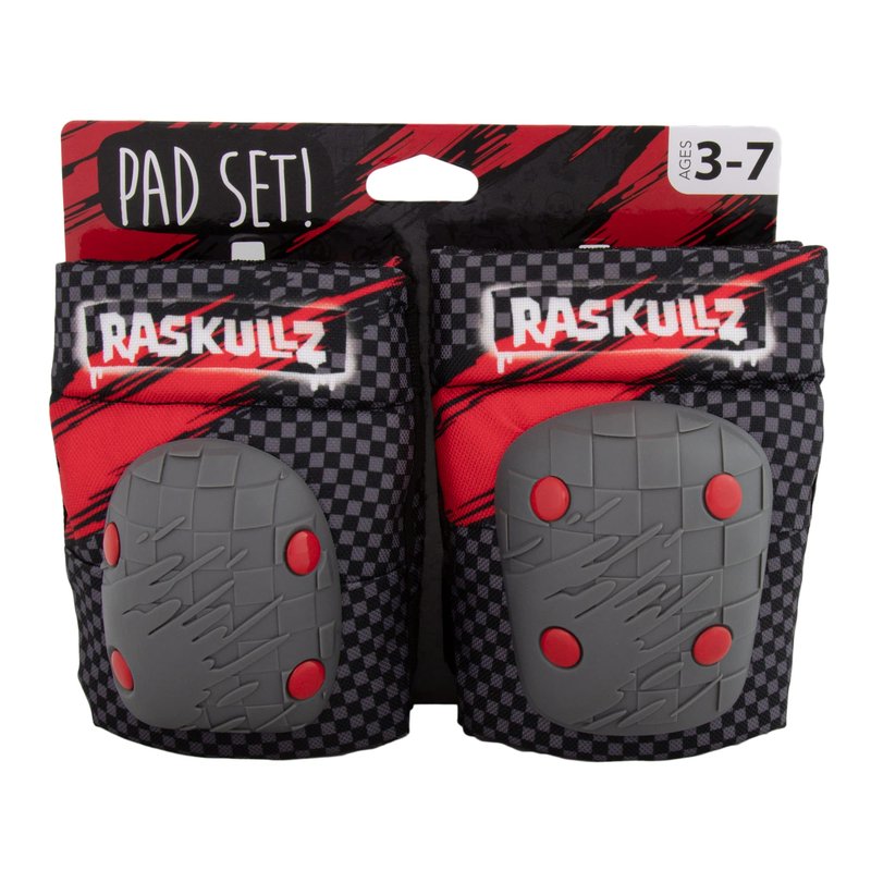 Raskullz Hawk Elbow and Knee Pad Set, Red/Black