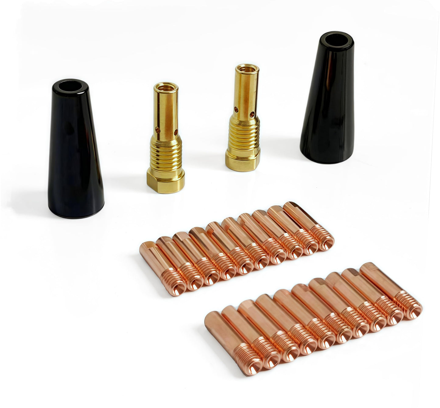 TimelyDu 24PCS Flux Core Gasless Nozzles Welding Gun Accessory Kit,MIG Welding Accessories,Compatible with Lincoln Century FC90 Forney Titanium (.030" Accessory Kit)