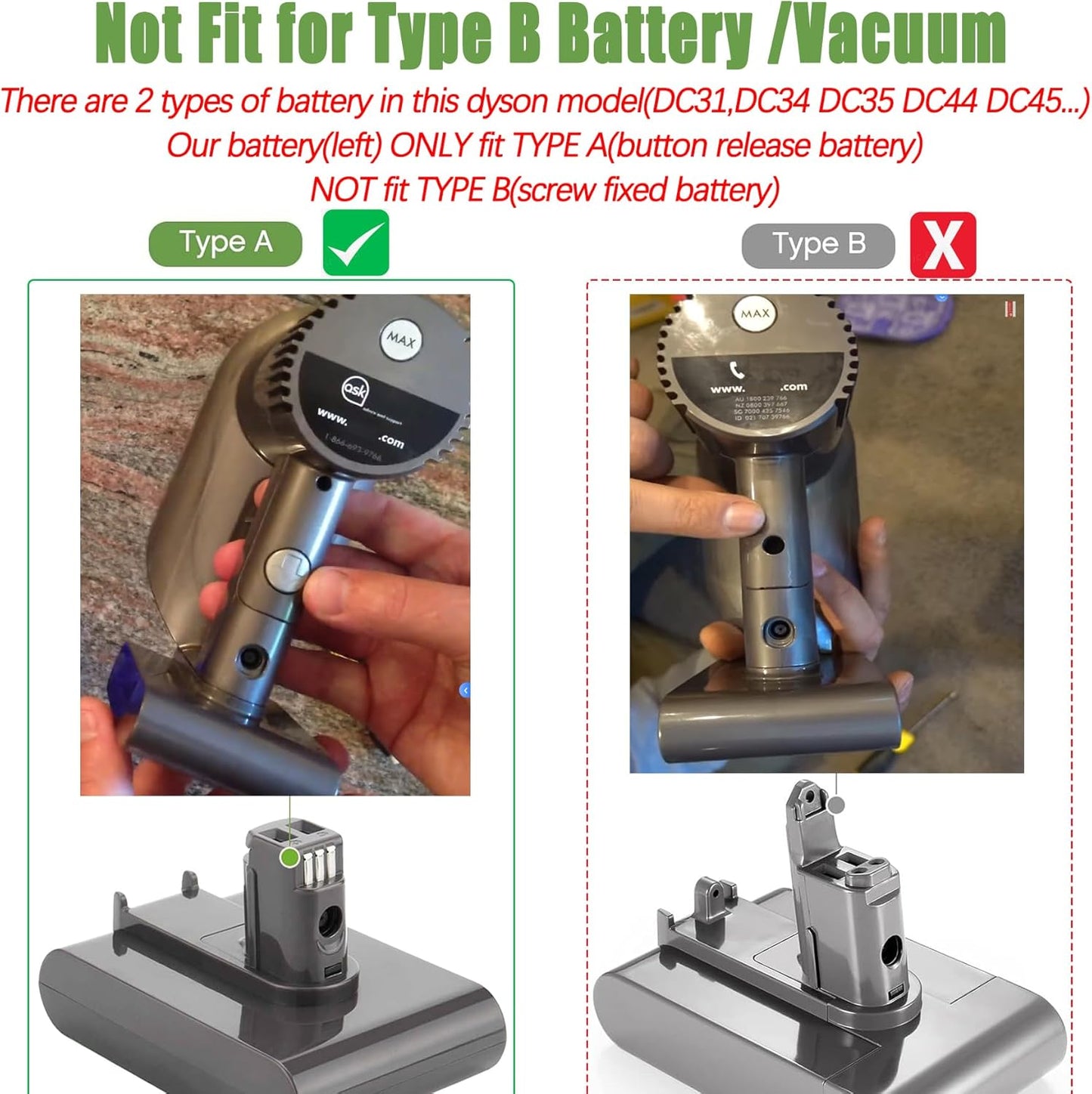 7000mAh V8 SV10 Battery for Dyson V8 Animal/Absolute/Motorhead - High-Performance Li-ion Replacement
