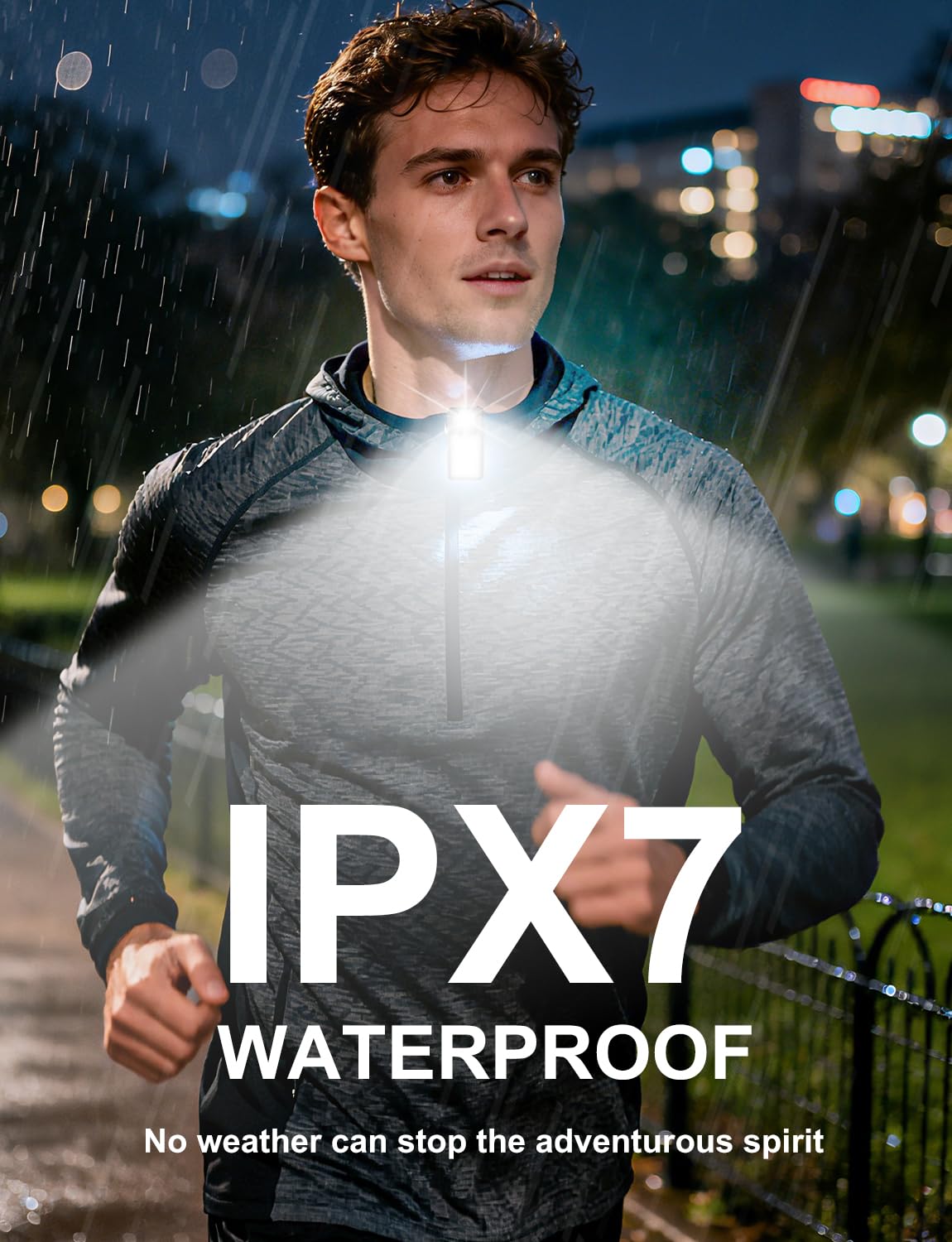 Ebukur Clip on Flashlight, Rechargeable Safety Running Light with 3 Modes, Running Lights for Runners are IPX7 Waterproof, Hands Free Flashlight for Walking, Hiking, Dog Walking & Camping (1 Pack)