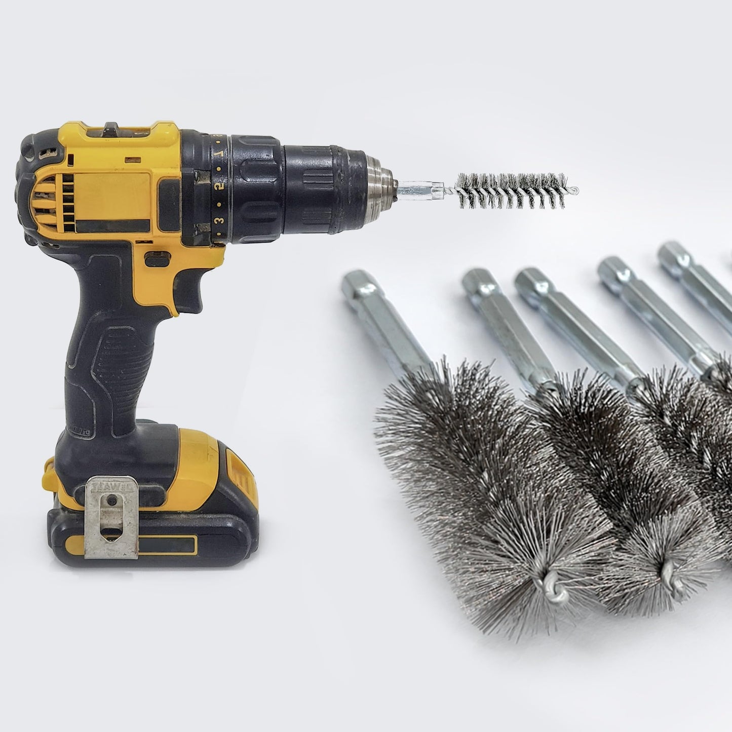 ASNOMY 5Pcs 1" Stainless Steel Bore Brush for Drill,25mm Wire Brush Bore Cleaning Brush Set for Power Drill Cleaning, Abrasive Wire Brush with 1/4" Hex Shank