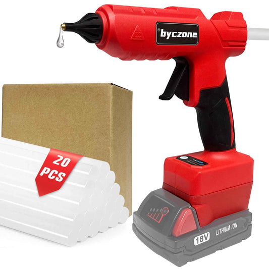Cordless 100W Hot Glue Gun for Milwaukee M18 Battery, Handheld Wireless Power Heavy Duty Hot Glue Gun Full Size Kit with 20pcs Hot Glue Sticks for Home Repair, Arts & Crafts(Battery NOT Include)
