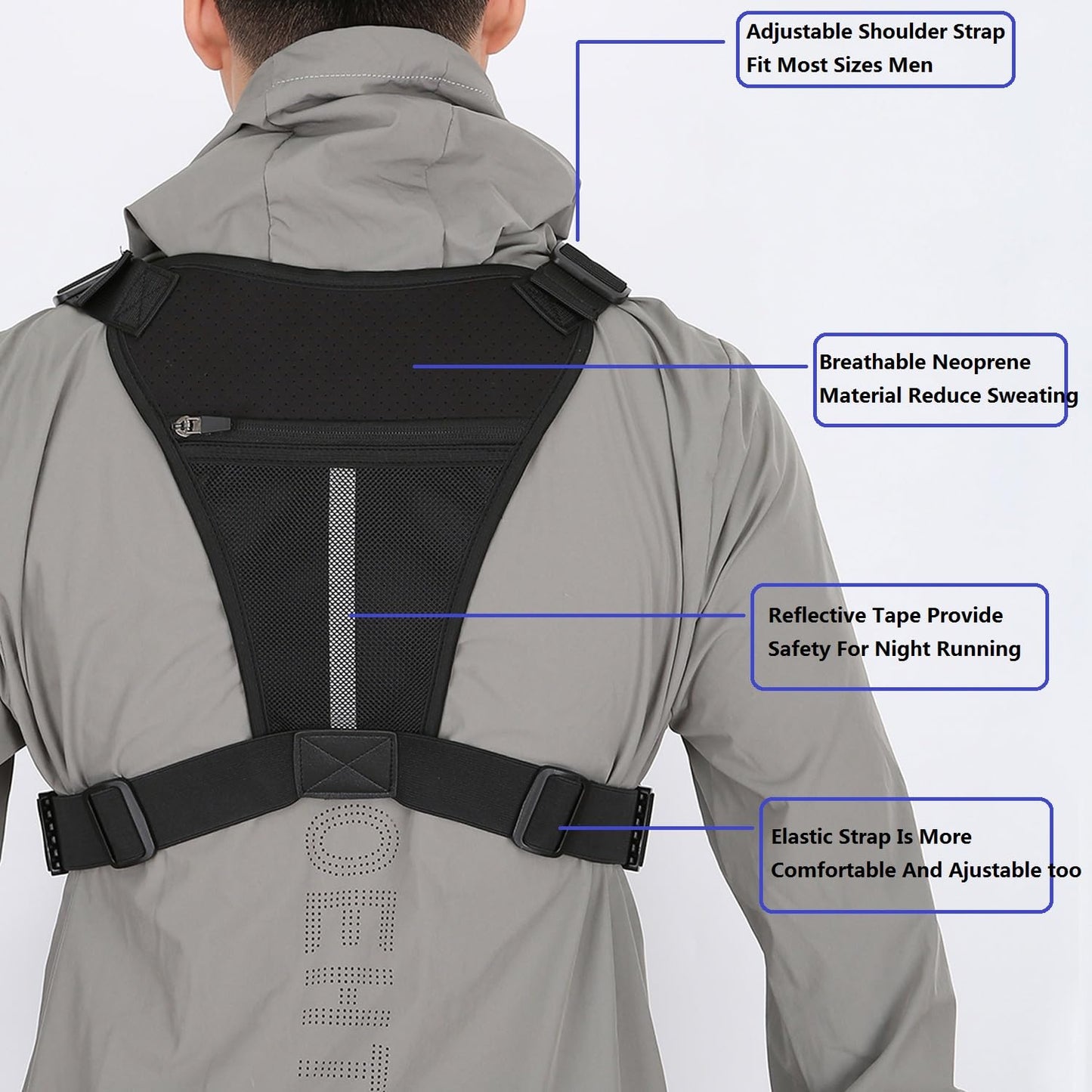 Muserise Tactical Chest Pack for Men Women, Outdoor Running Vest, EDC Chest Rig Bag for Cycling, Sports and Workouts