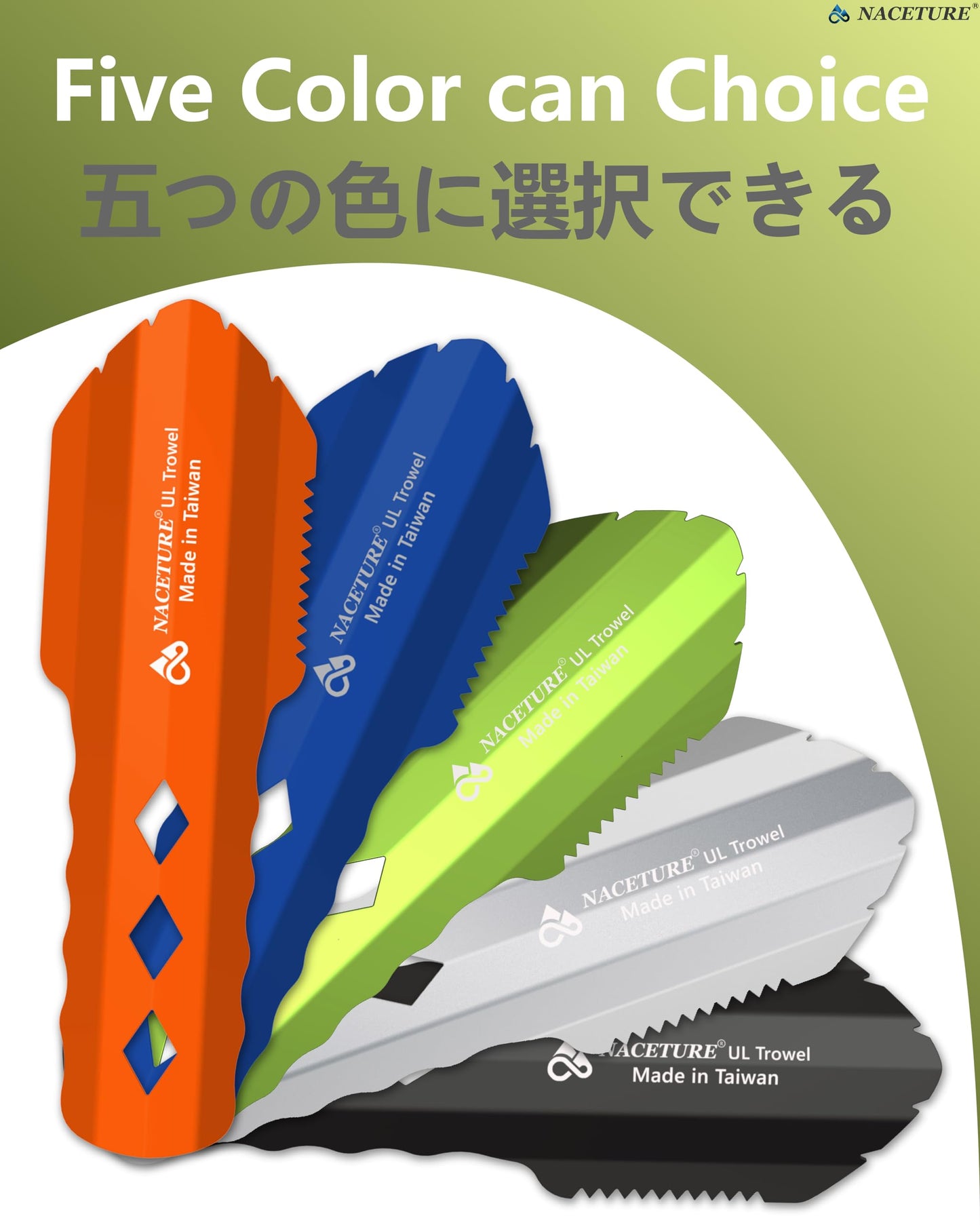 NACETURE Ultralight Backpacking Trowel Aluminum Shovel Small Potty Multitool with Longer Handle Design Essential for Hiking, Camping and Survival Bags (Green)