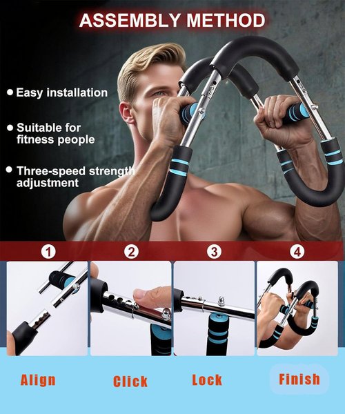 Twister Arm Trainer for Men & Women,60-110lb Adjustable Arm & Chest Workout Equipment,Portable Home Gym Strength Training Machine for Full-Body Toning & Muscle Building