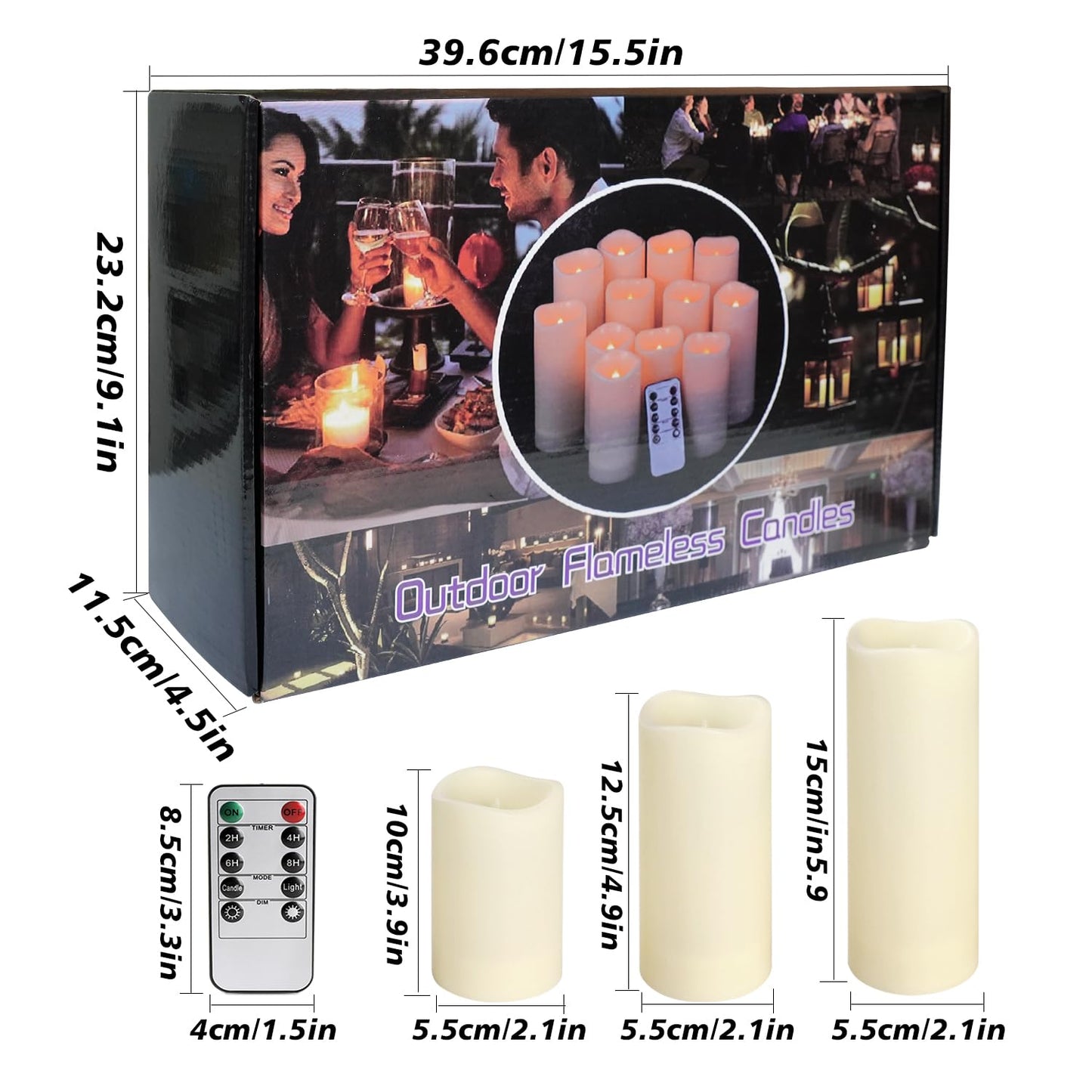 CAKETYCG 24-Pack LED Flameless Candles with Remote Control - Perfect for Home, Parties, and Special Occasions - Create a Magical Ambiance Effortlessly(Three Sizes).