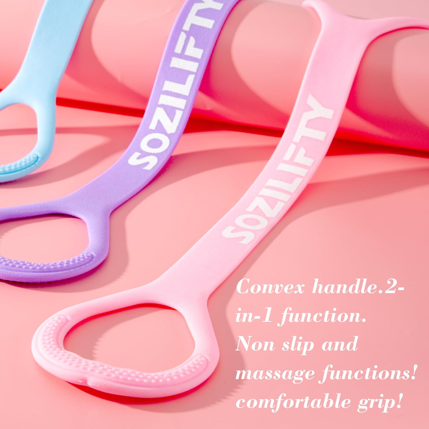 Figure 8 Resistance Band (Upgraded),Elastic Band, Stretch Bands, with Storage Bag, for Arm,Shoulder, Back,Leg Stretching Workout, Portable Home Office Elastic Ropes for Yoga, Pilates (Pink)