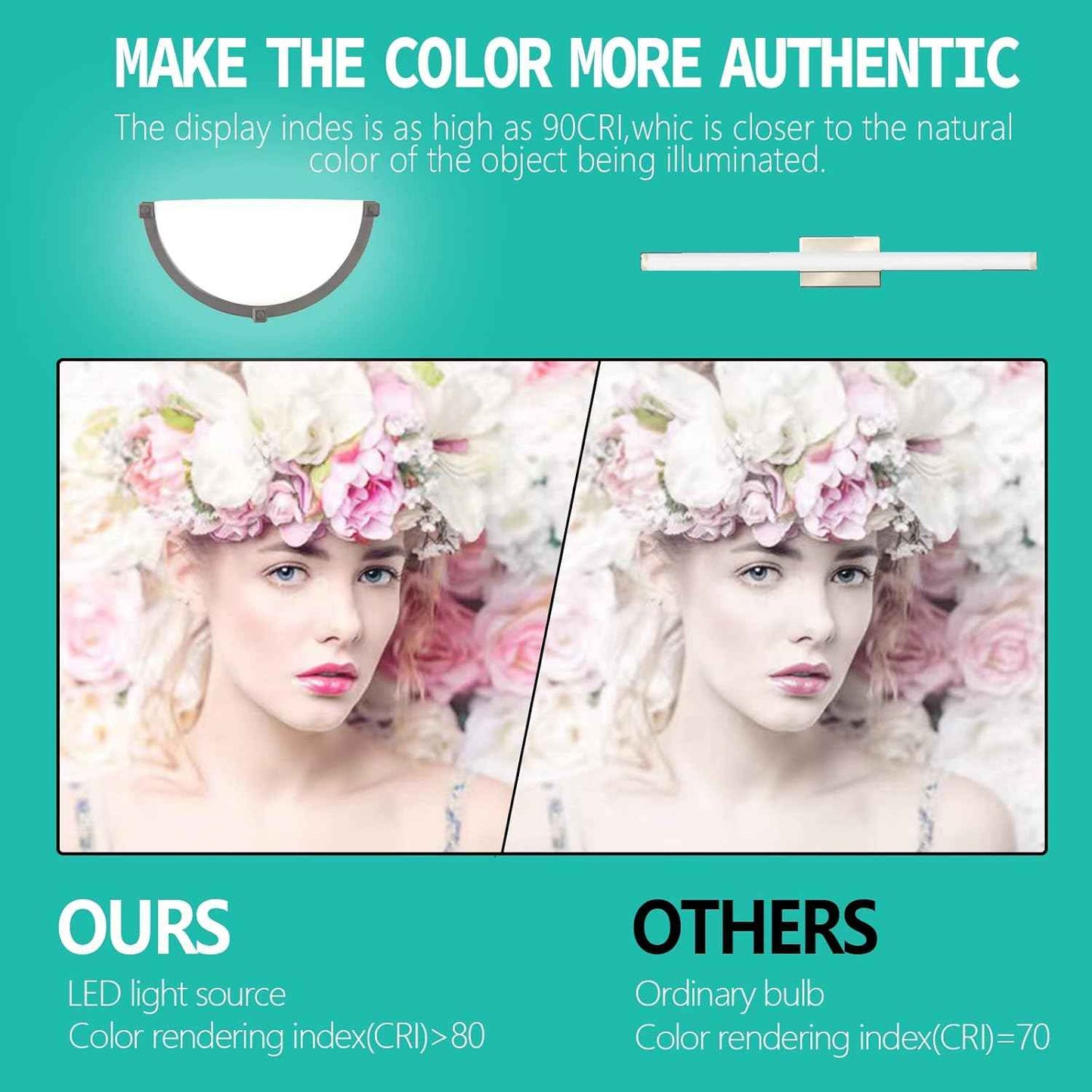 Modern 13-Inch Dimmable LED Wall Sconce - Adjustable Color Temperature, Brushed Nickel (2 Pack) for Bathroom Vanity