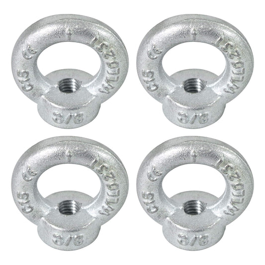Zadery 3/8"-16 Lifting Eye Nuts, Drop Forged C15 Galvanized Threaded Fastener, UNC Standard Ring Shape Lifting Eye Nut, 4 Packs
