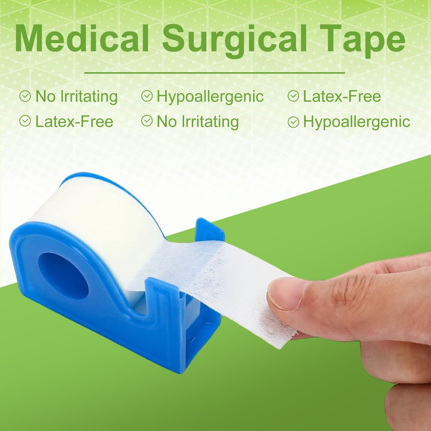 Rose Romee 2 Rolls Surgical Medical Tape with Dispenser 2 Each, 1 Inch X 10 Yard Paper Tape Medical, Wound First Aid Tape, meedical Tape White, NonSterile