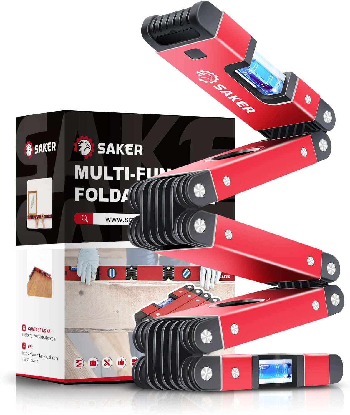 28-Inch Saker Multi-Function Foldable Level Tool for Woodworking & Precise Measurement