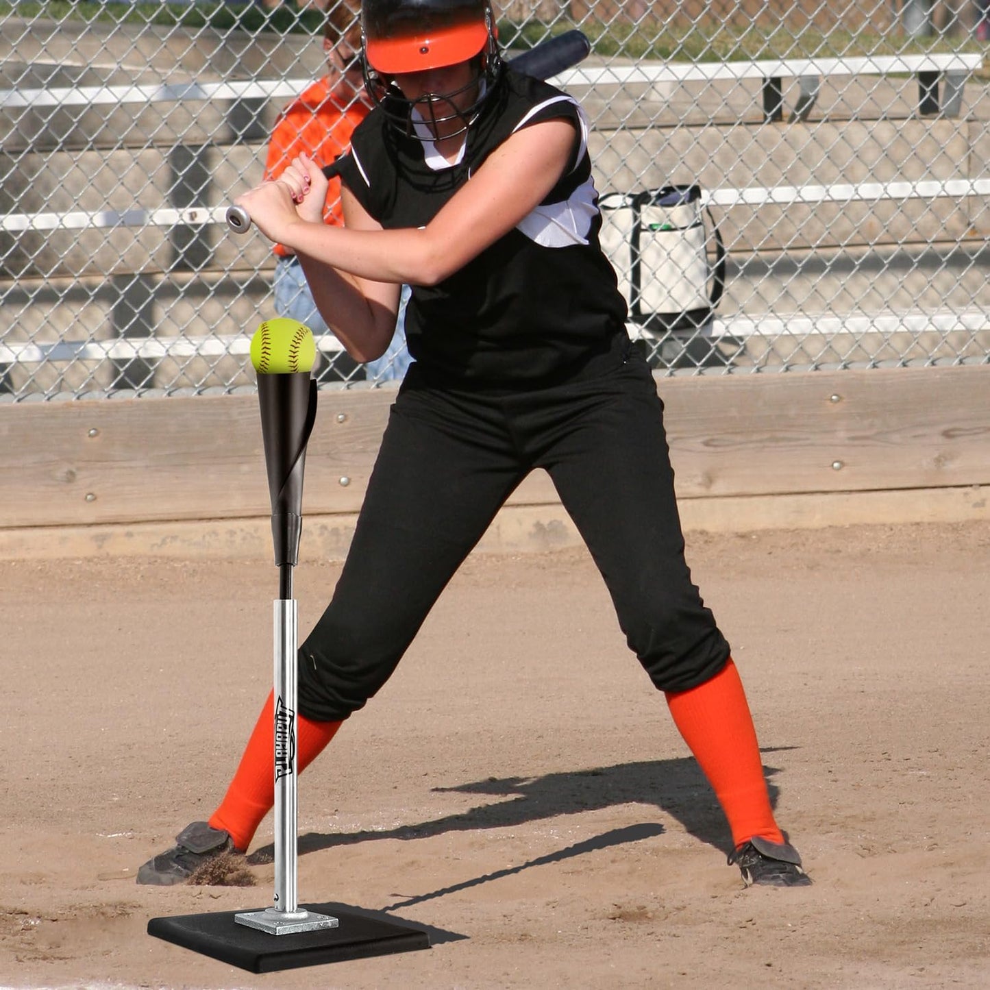 PLAYAPUT Portable Batting Tee - Height Adjustable 25-37 Inches | Premium Rubber Top for Baseball/Softball