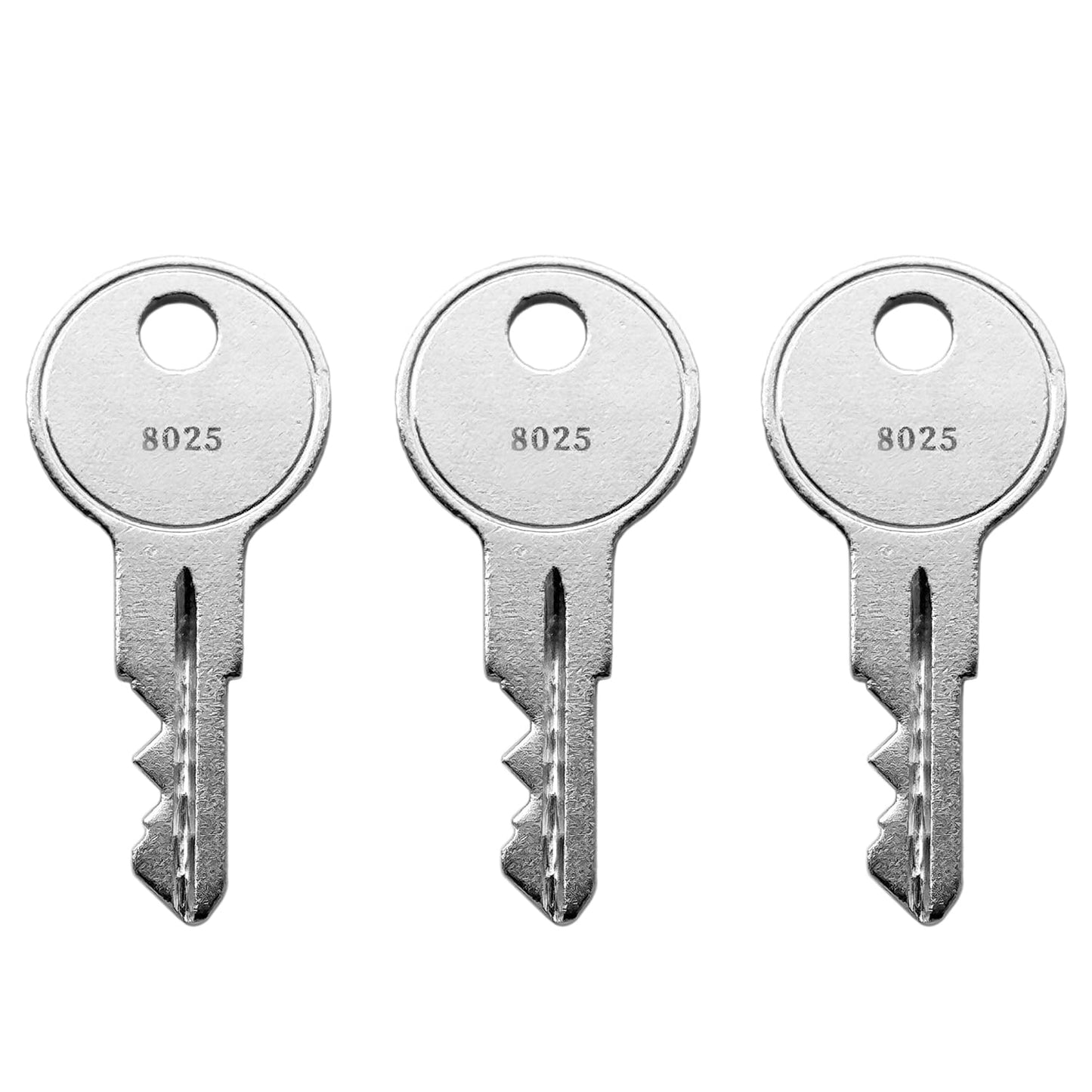 (3) KeyPower 8025 Keys for Coleman Pop-Up Campers Step Up Door from 1998-2012 RV Fleetwood Folding Trailers Locks Replacement Key Pre Cut to Code