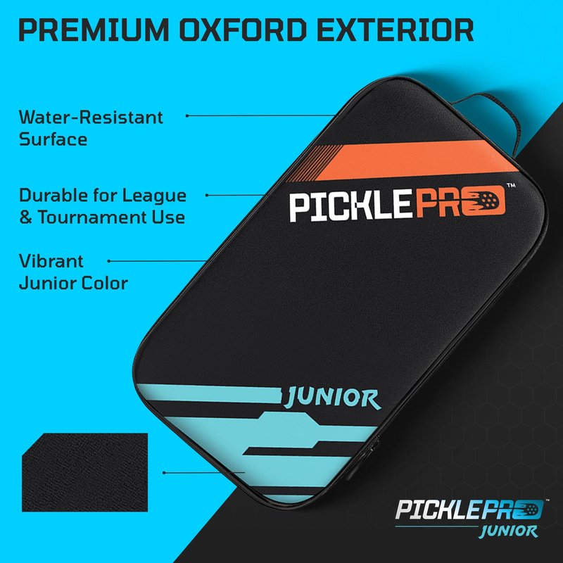 PicklePro Junior Pickleball Bag – Lightweight Pickleball Paddle Bag for Kids & Youth, Durable Oxford Cloth Paddle Case, Compact - Holds Up to 3 Paddles