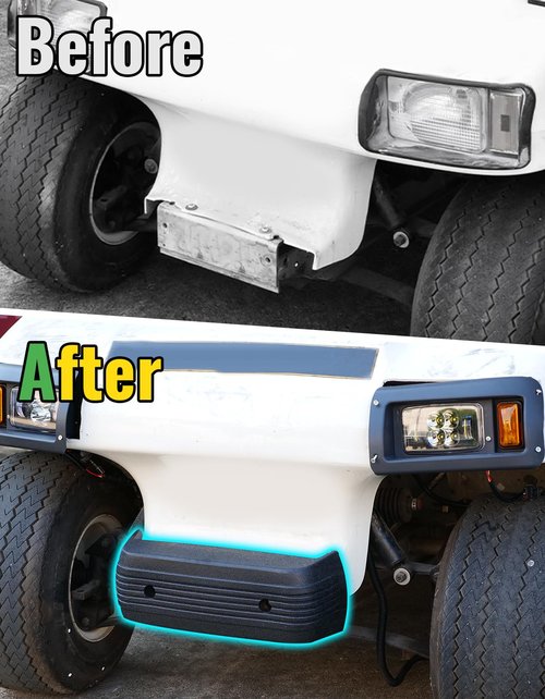 Front Bumper Assembly & Brush Guard Compatible with Club Car DS 1993-up Gas Electric Golf Cart Accessories, Durable Plastic Front Fascia Replacement OEM 1016868 for Club Car DS Bumper