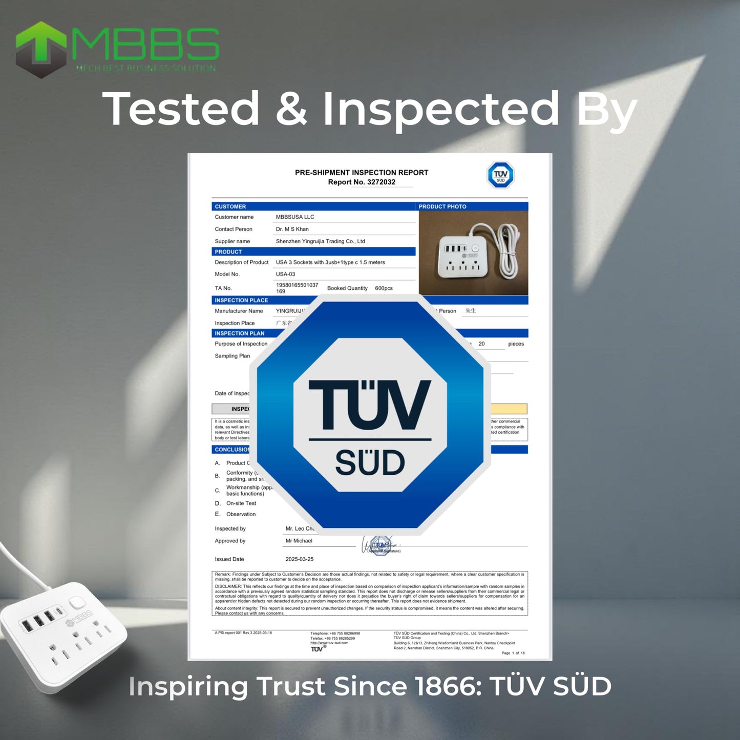 Surge Protector Power Strip with USB C, 1200J Protection, Heavy Duty Extension Cord – (7-in-1) 3 AC Outlets, 4 USB Ports, LED On/Off Switch – Compact & Travel Friendly – Home, Office. (5ft)