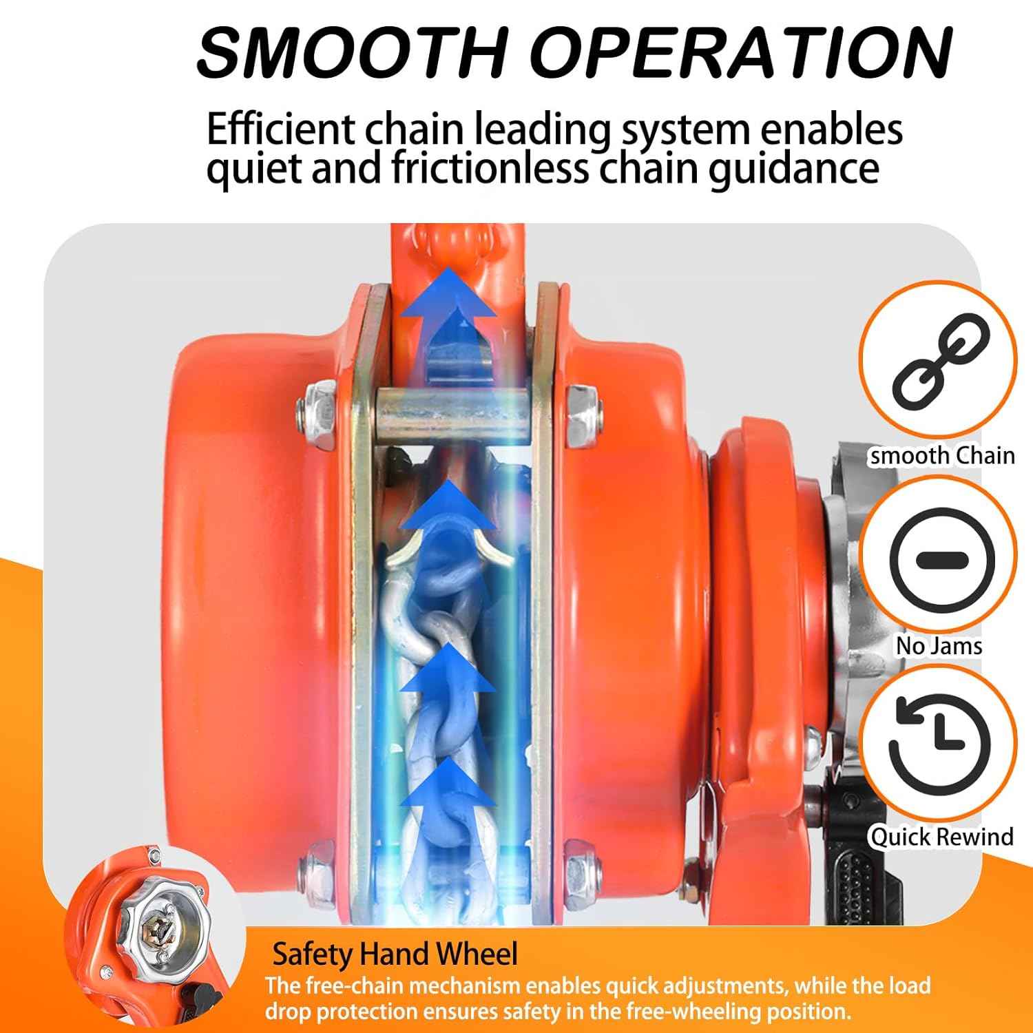 1 Ton Lever Chain Hoist - 10FT Manual Ratchet Puller with 2 Hooks for Garage & Warehouse