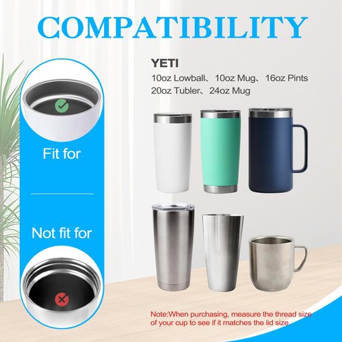 2 Pack 20 Oz Replacement Tumbler Lids and 2 Magnetic Sliders for Yeti Lid, Compatible with YETI Rambler