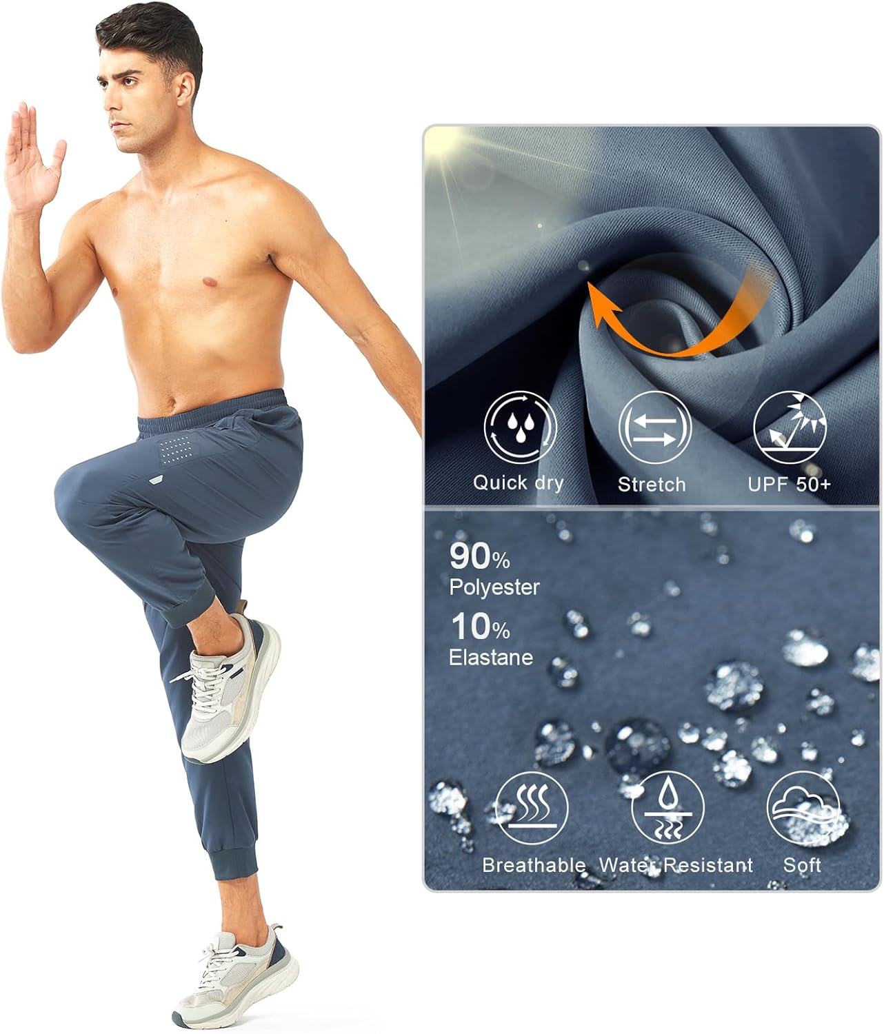 NORTHYARD Men's Athletic Running Pants - Lightweight Quick-Dry Joggers for Gym & Sports Training