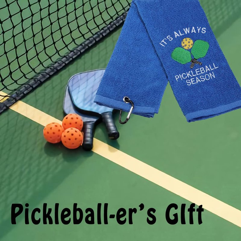 Pickleball Gift Towel It's Always Pickleball Season Embroidered Towel Gift for Pickleball Lover (Pickleball Season)