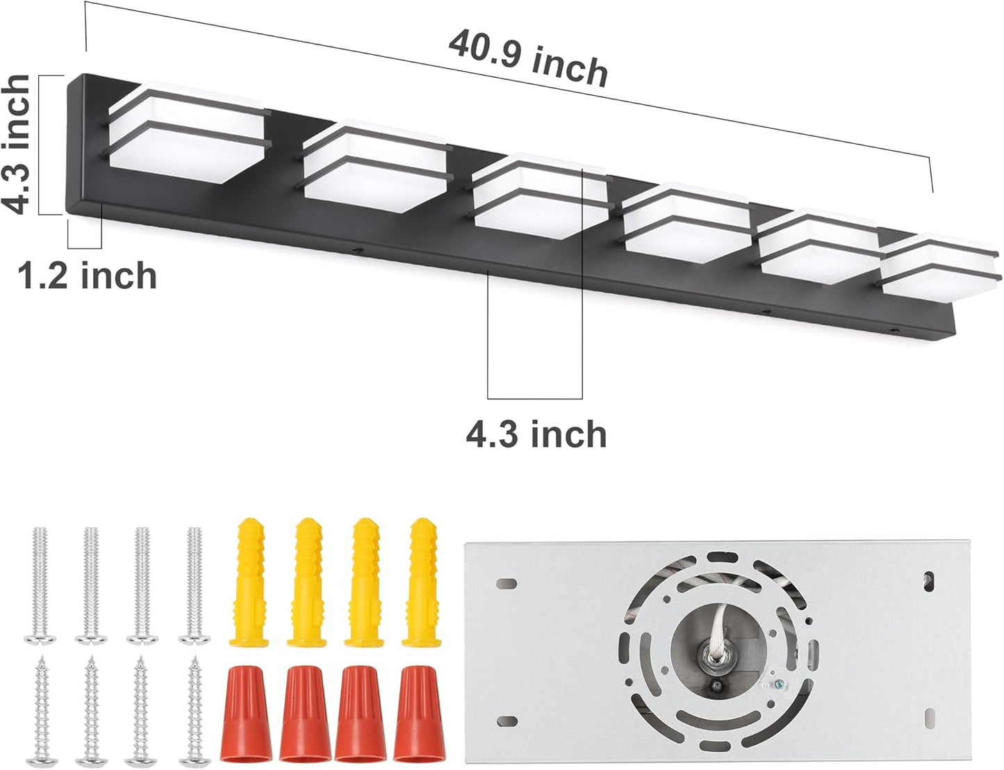 LED Chrome 3-Light Dimmable Bathroom Vanity Light Fixture - Modern Acrylic & Stainless Steel Over Mirror Lighting