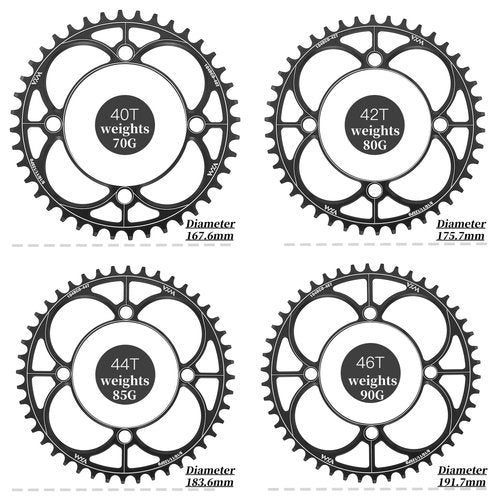 YBEKI 104BCD Chainring - CNC 7075-T6 Aluminum Narrow-Wide Round Chainwheel for MTB/Road Bikes (32-52T) | Compatible with Shimano/SRAM 8-11 Speed | Ultra-Light | Anti-Drop Design (Black, 48T)