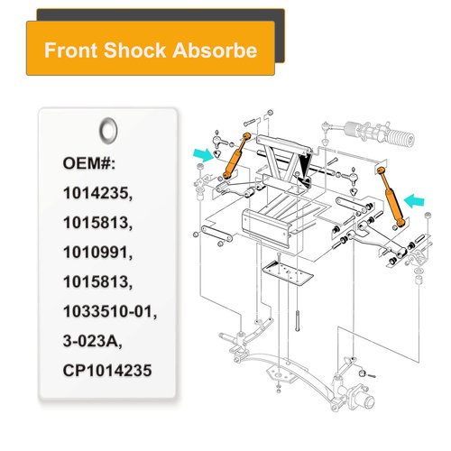 10L0L Golf Cart Club Car DS Shocks & Precedent Shocks, Front and Rear Shock Absorber for Club Car DS 1981-up, Precedent 2004-up, Tempo 2018-up Gas & Electric Models, OEM 1014235,1014236,1010991