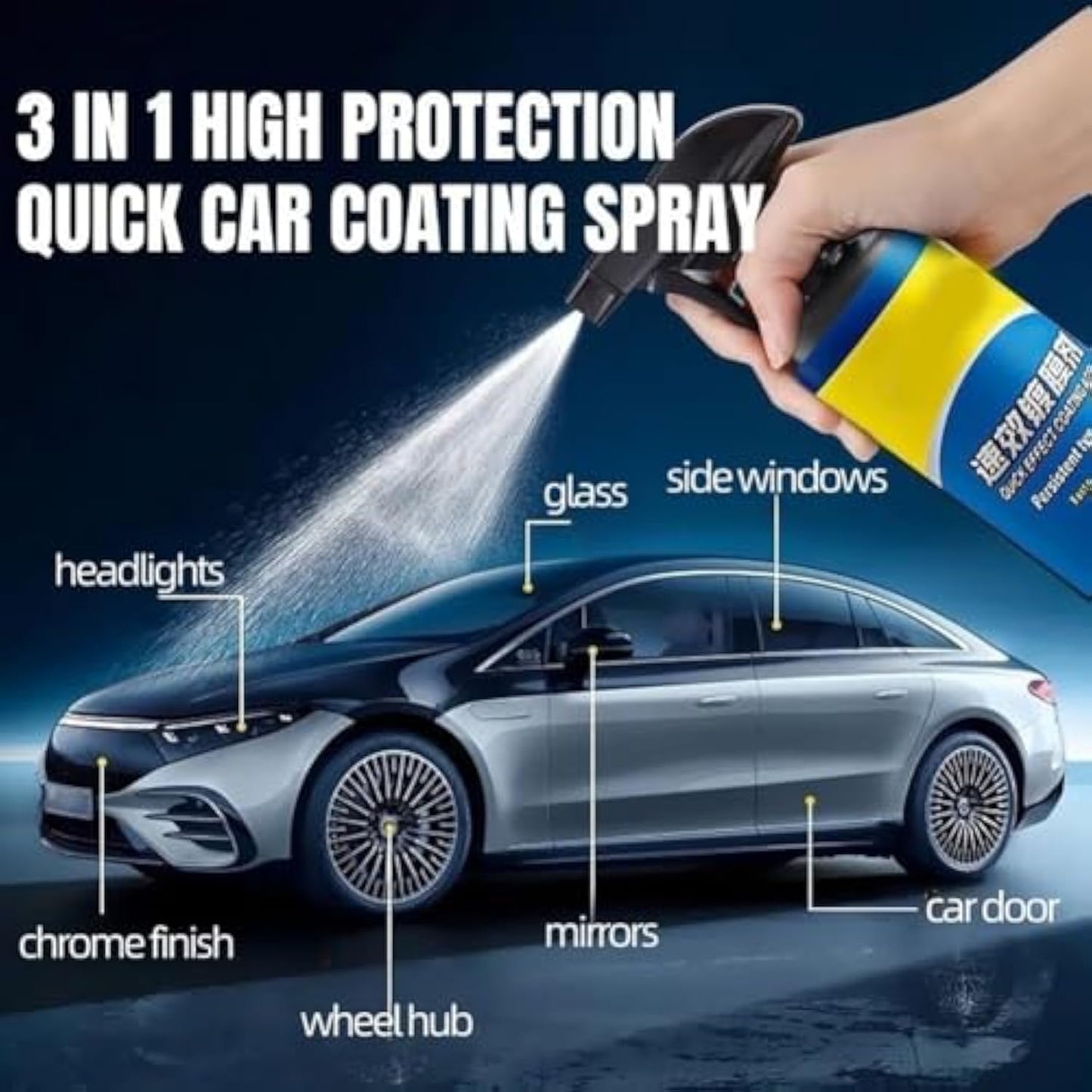 Theraftern Car Coating Spray, advanced car quick-acting coating agent spray,Quick Effect Coating Agent for Car, 3 in 1 High Protection Quickly Car Coating Spray, Waterless Wash Coat Wax (2)