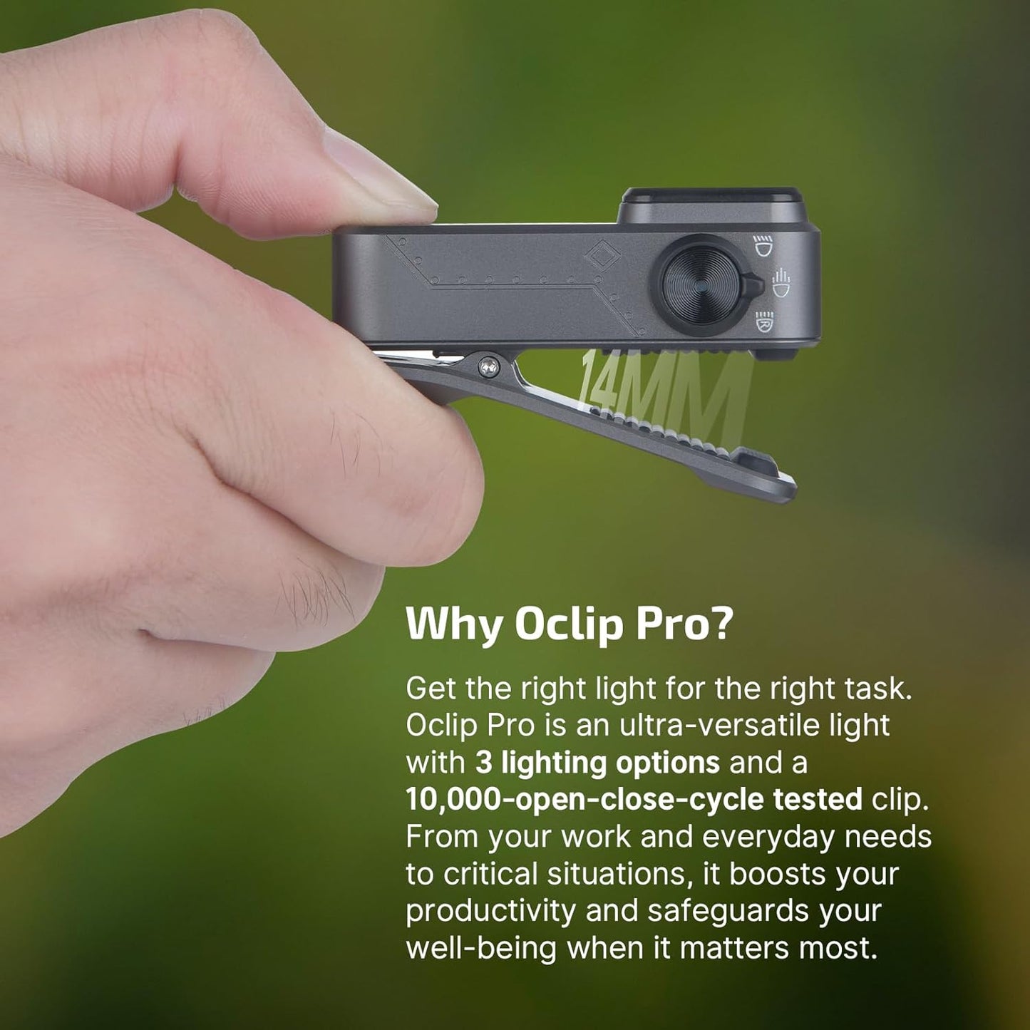 OLIGHT Oclip Pro Rechargeable EDC Flashlight - 500 Lumens, Magnetic Clip-On Light for Outdoor & Indoor Use