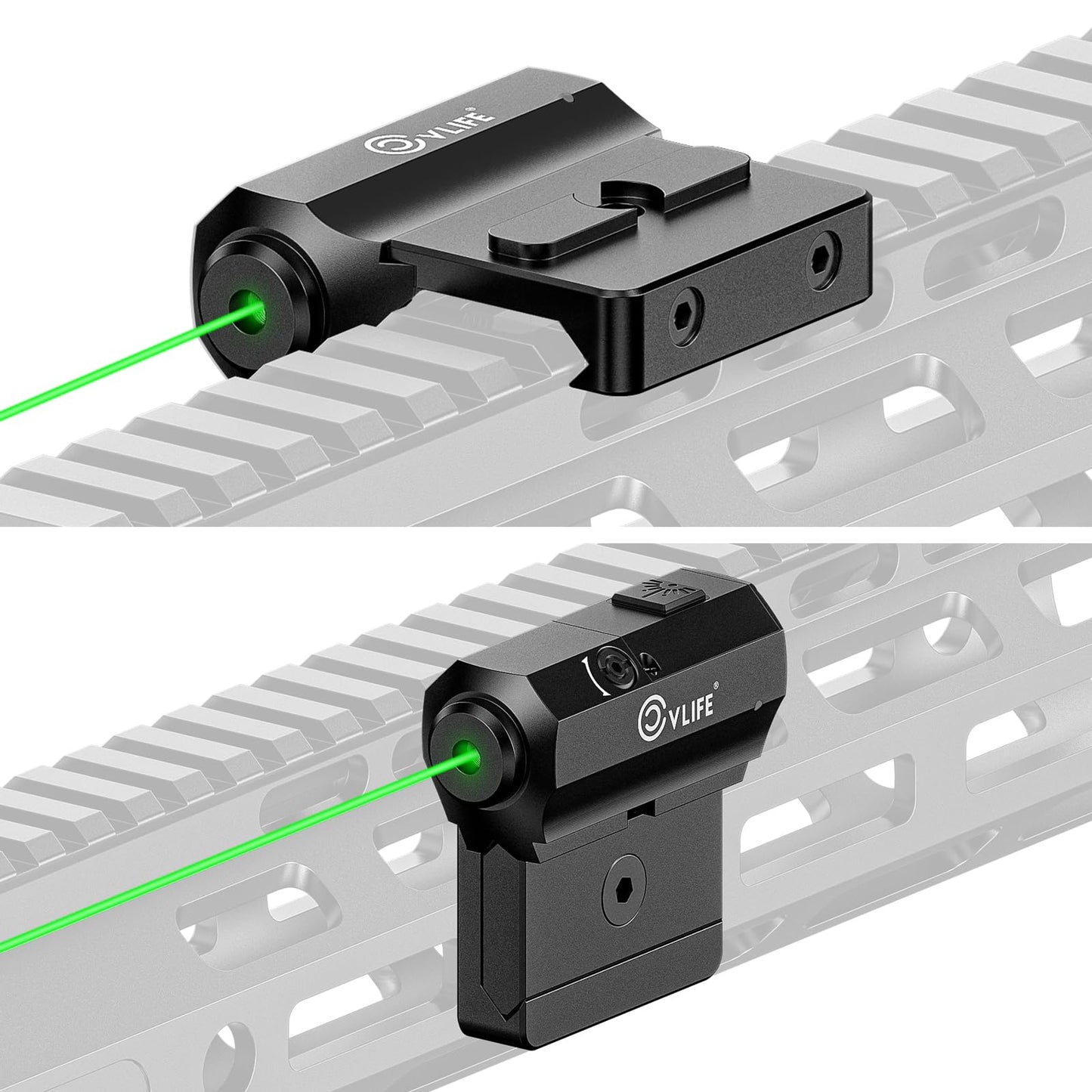 CVLIFE Rifle Green Laser Sight Compatible with M-Lok and Picatinny Rail Mount, Low Profile Green Laser for Rifle Magnetic Rechargeable Laser Beam Sight