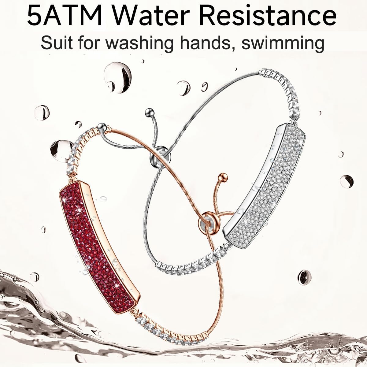 CNBRO Fitness Tracker Dressy Diamond Smart Bracelet for Women Ladies Health Wristband Heart Rate Monitor Sleep Tracker Step Counter Pedometer Waterproof Fashion Activity Tracker