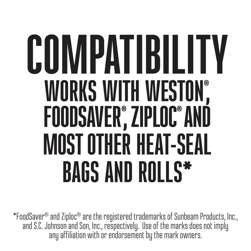 Weston Compact Food Vacuum Sealer Machine, Powerful 23” Hg Pump, For bags Up To 11” Wide, 100 Watts, Corner Guides for Easy Align, Intuitive Controls + Pulse Function, Black (65-2061-W)