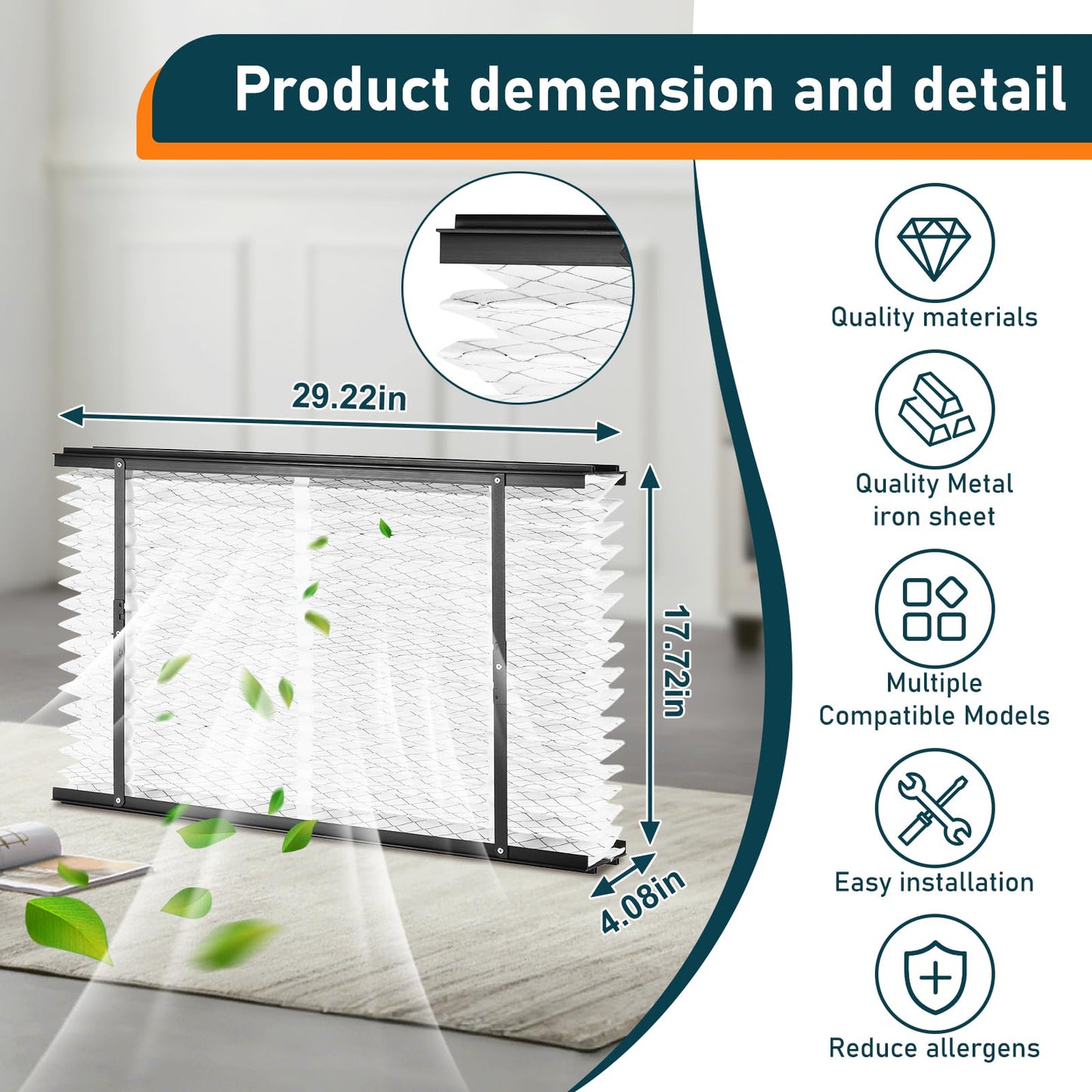 413 Replacement Filter Compatible with AprilAire Whole House Air Purifiers MERV 13,1410,1610,2410,2416,3410 4400, 16x25x4 Furnace Filter (Pack of 2)
