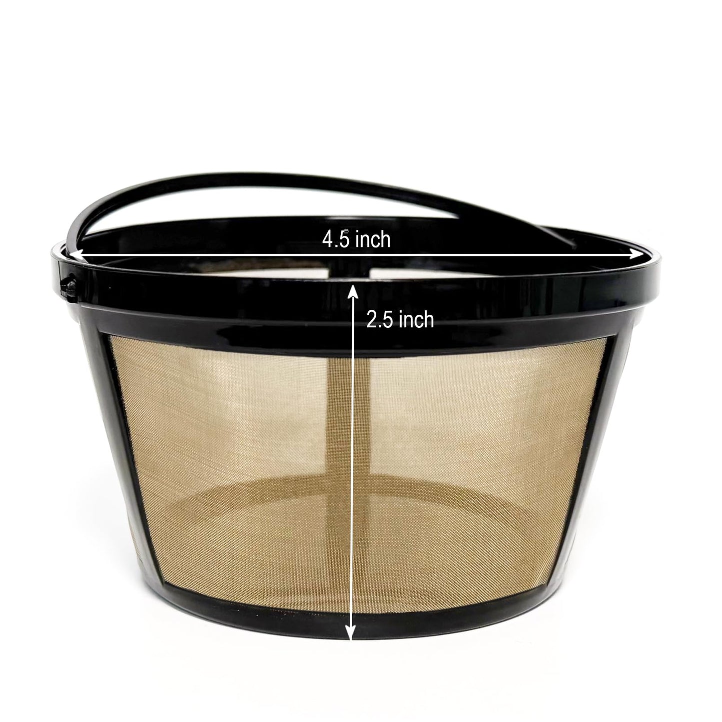 2-PACK Gold Reusable 8-12 Cup Basket Coffee Filter for Mr. Coffee Coffee Makers and Black & Decker Coffee Maker