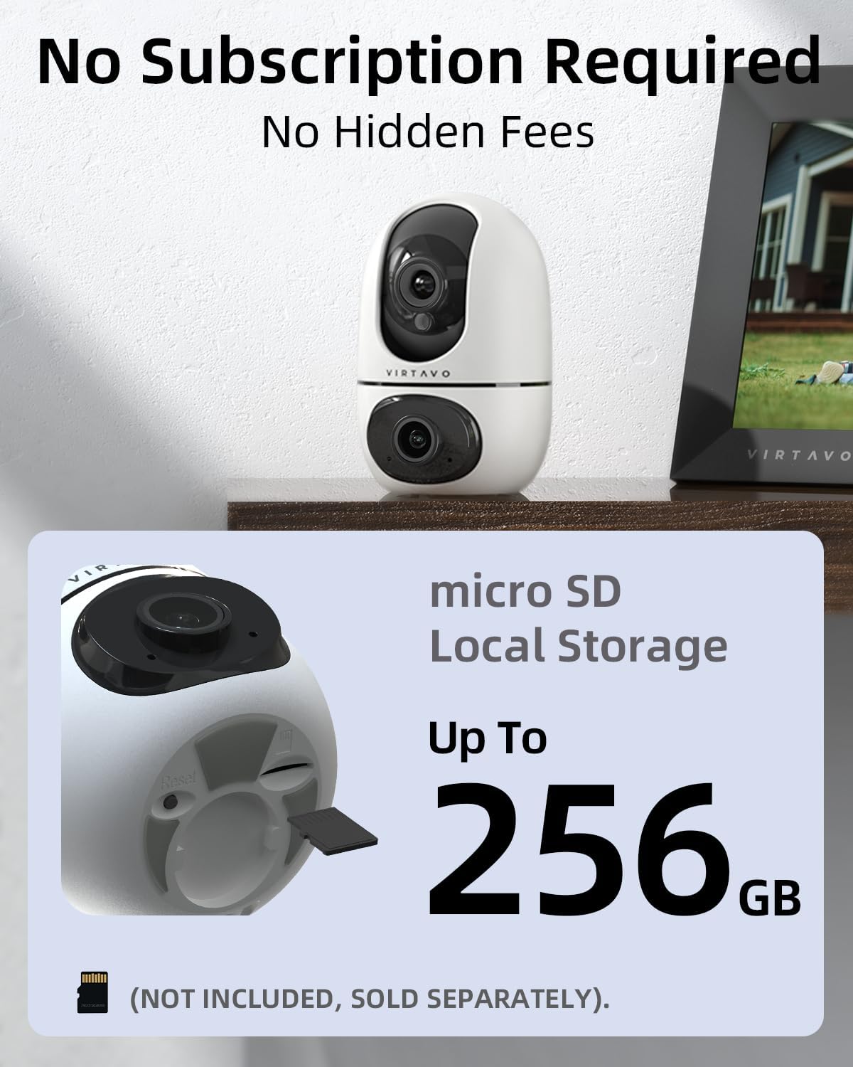 XD1 Indoor WiFi Security Camera - 360° PTZ Baby & Pet Monitor with Night Vision, Motion Tracking, 2-Way Audio, No Subscription Required